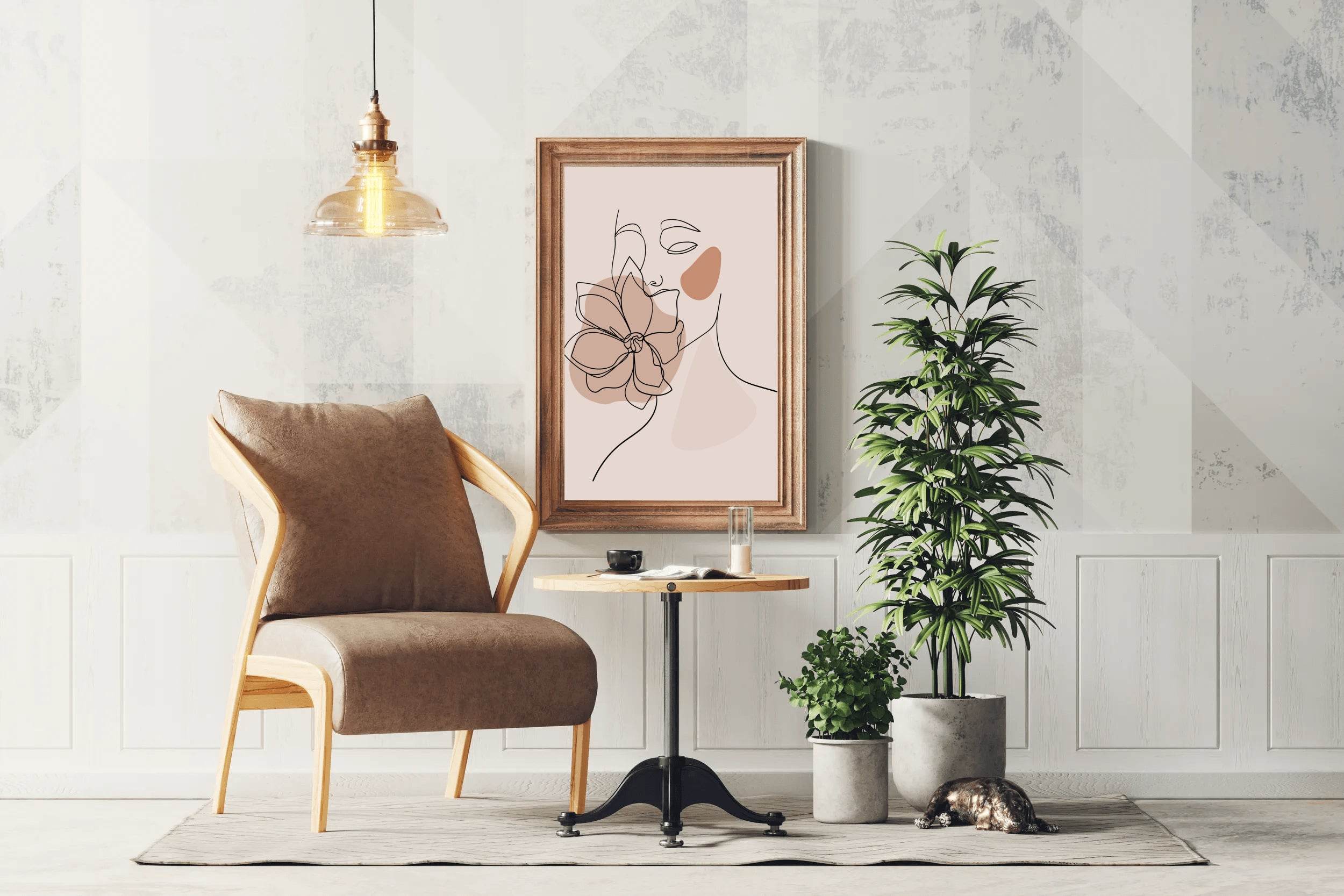 Flower in a Woman Face Wall Art - beink online art store