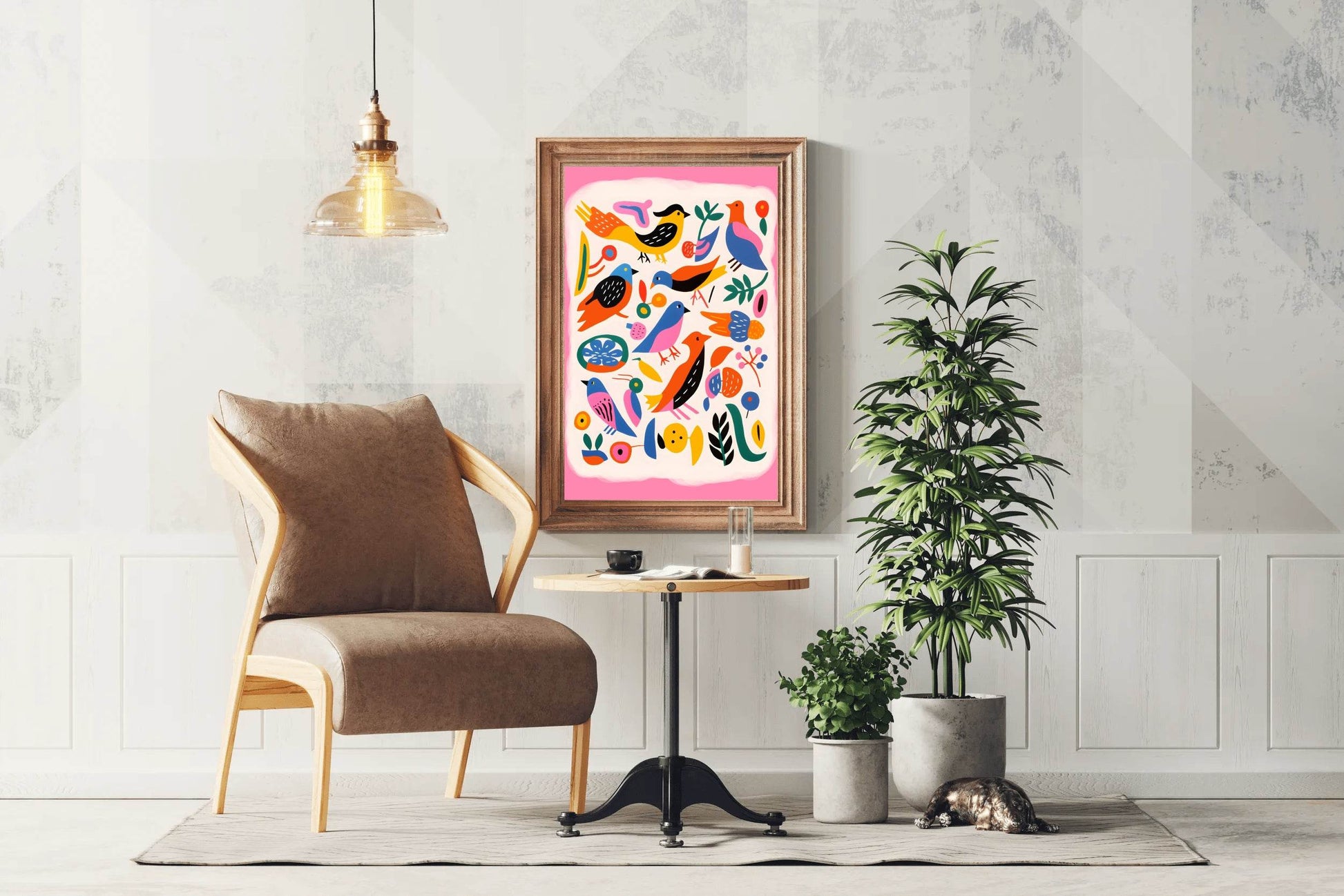 Painting Different Colored Birds Wall Art - beink online art store