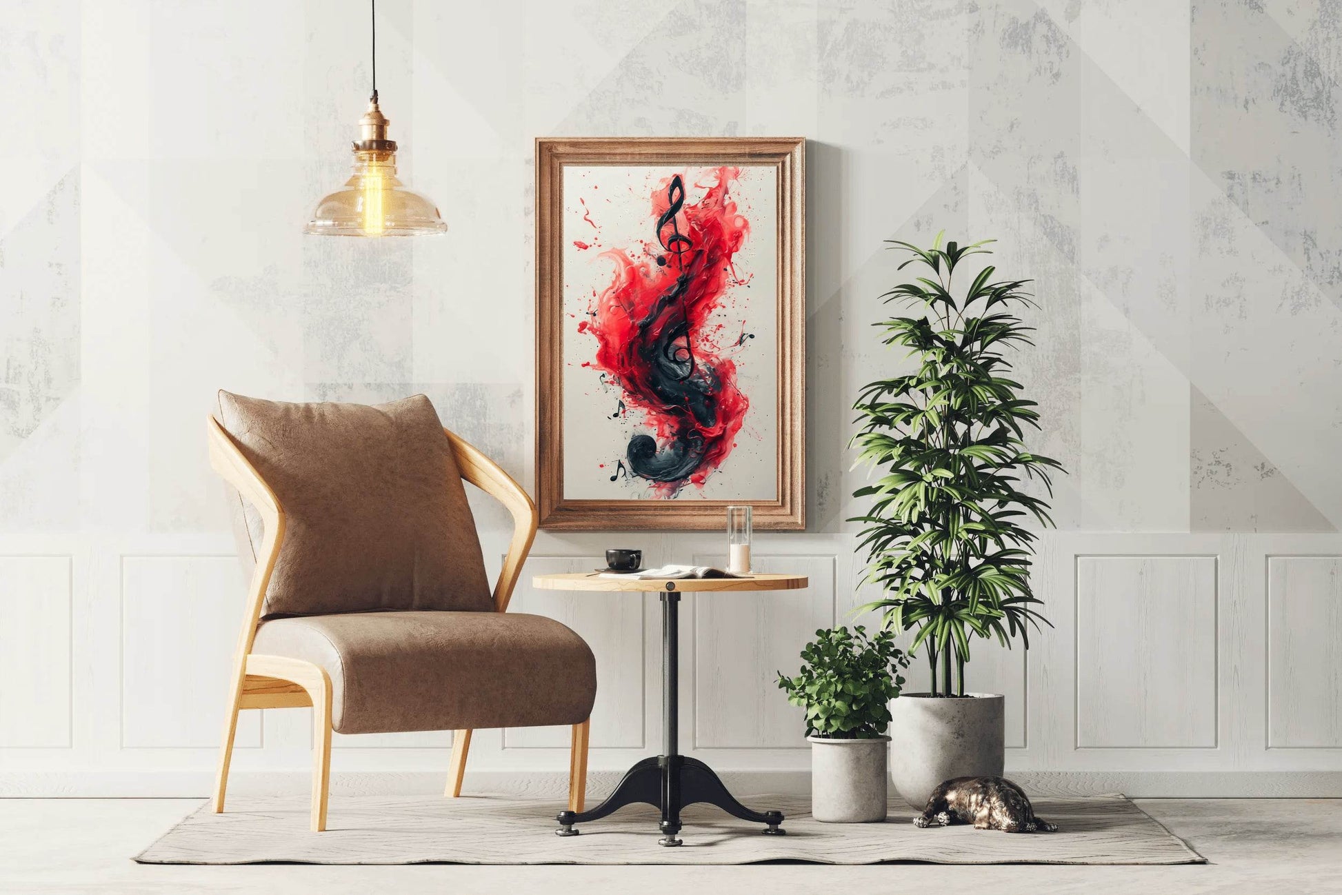 Red Musical Note Wall Aert - beink online art store