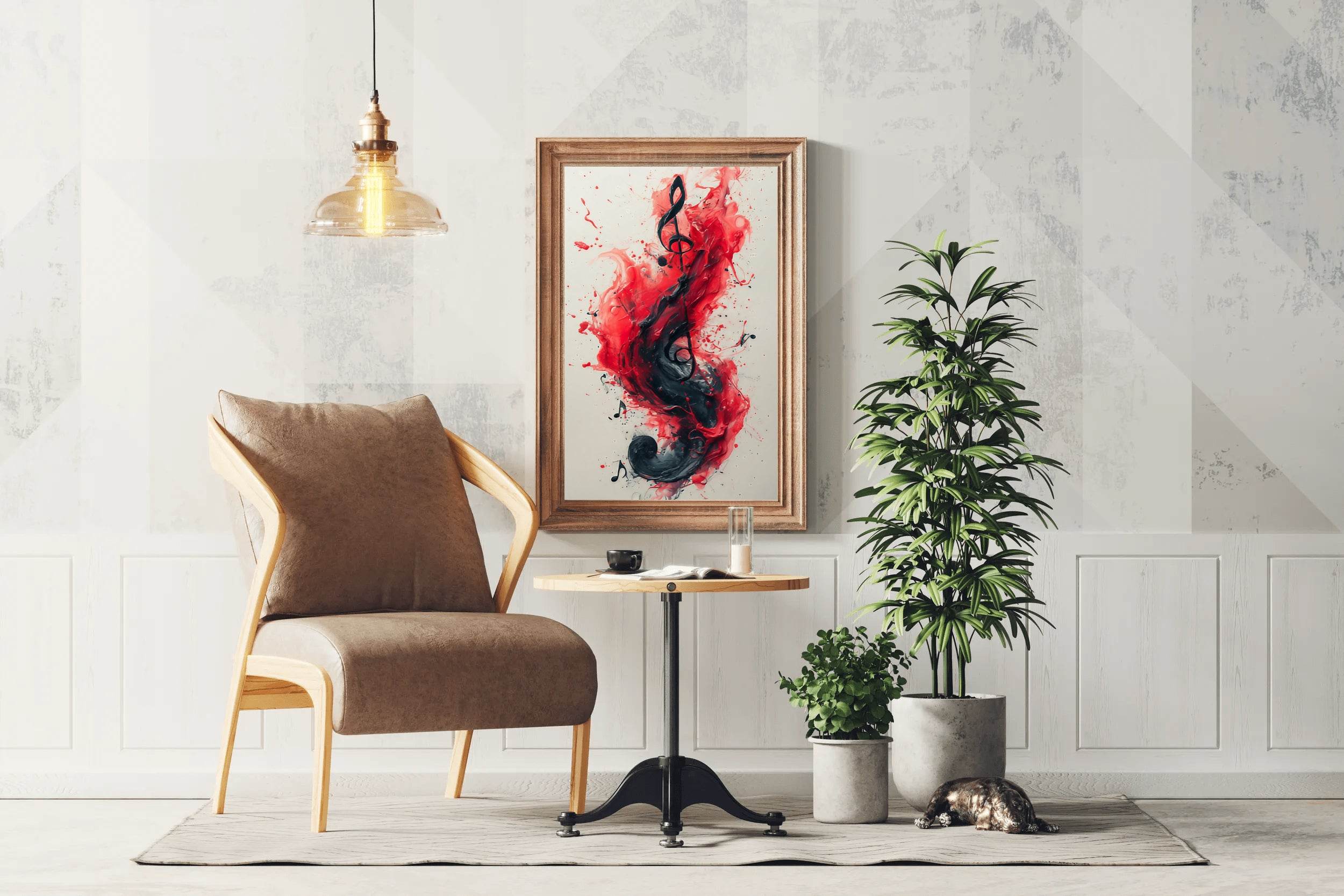 Red Musical Note Wall Aert - beink online art store