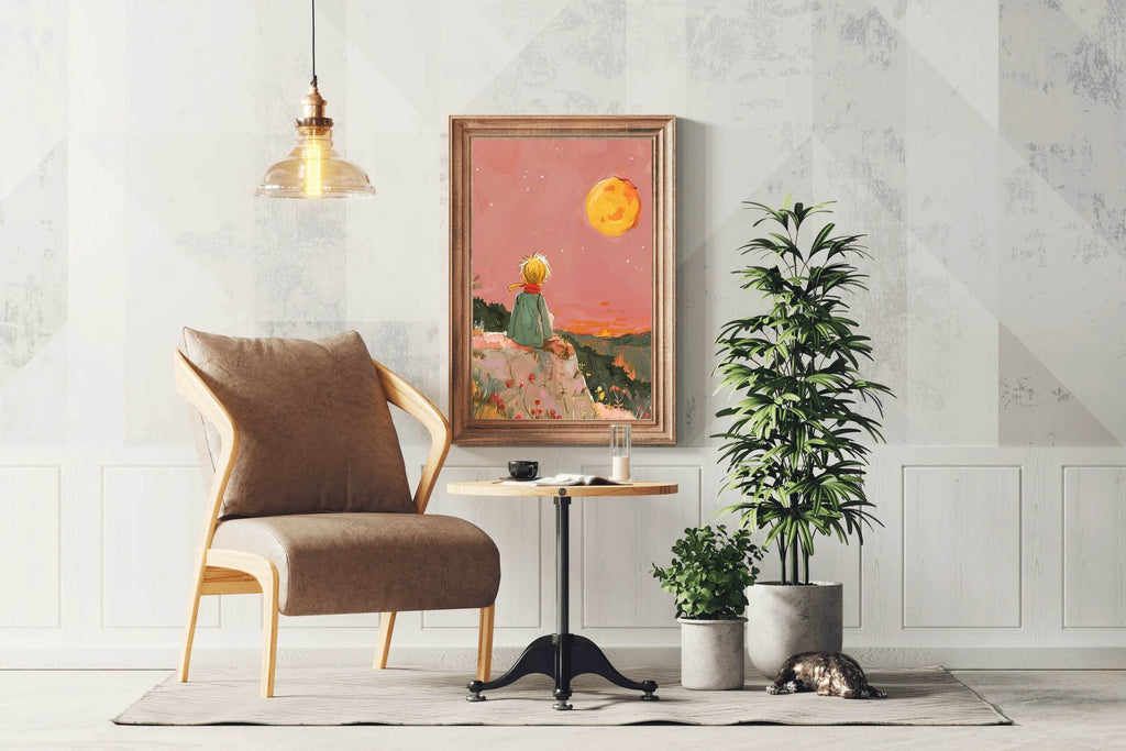 Boy Sitting on the Edge of the Mountain - beink online art store