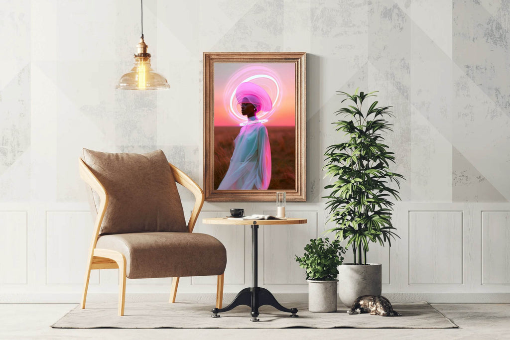 Painting of a Woman in a Flowing White Dress - beink online art store