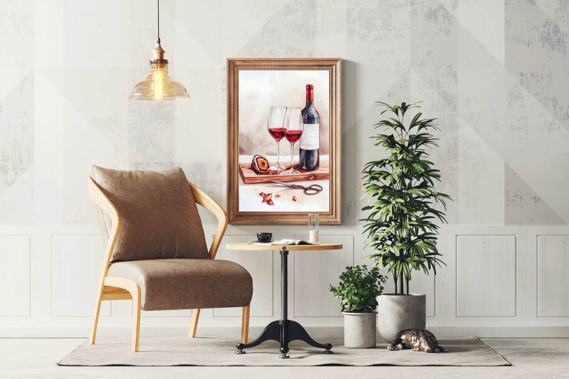 Red Wine Watercolor Painting - beink online art store