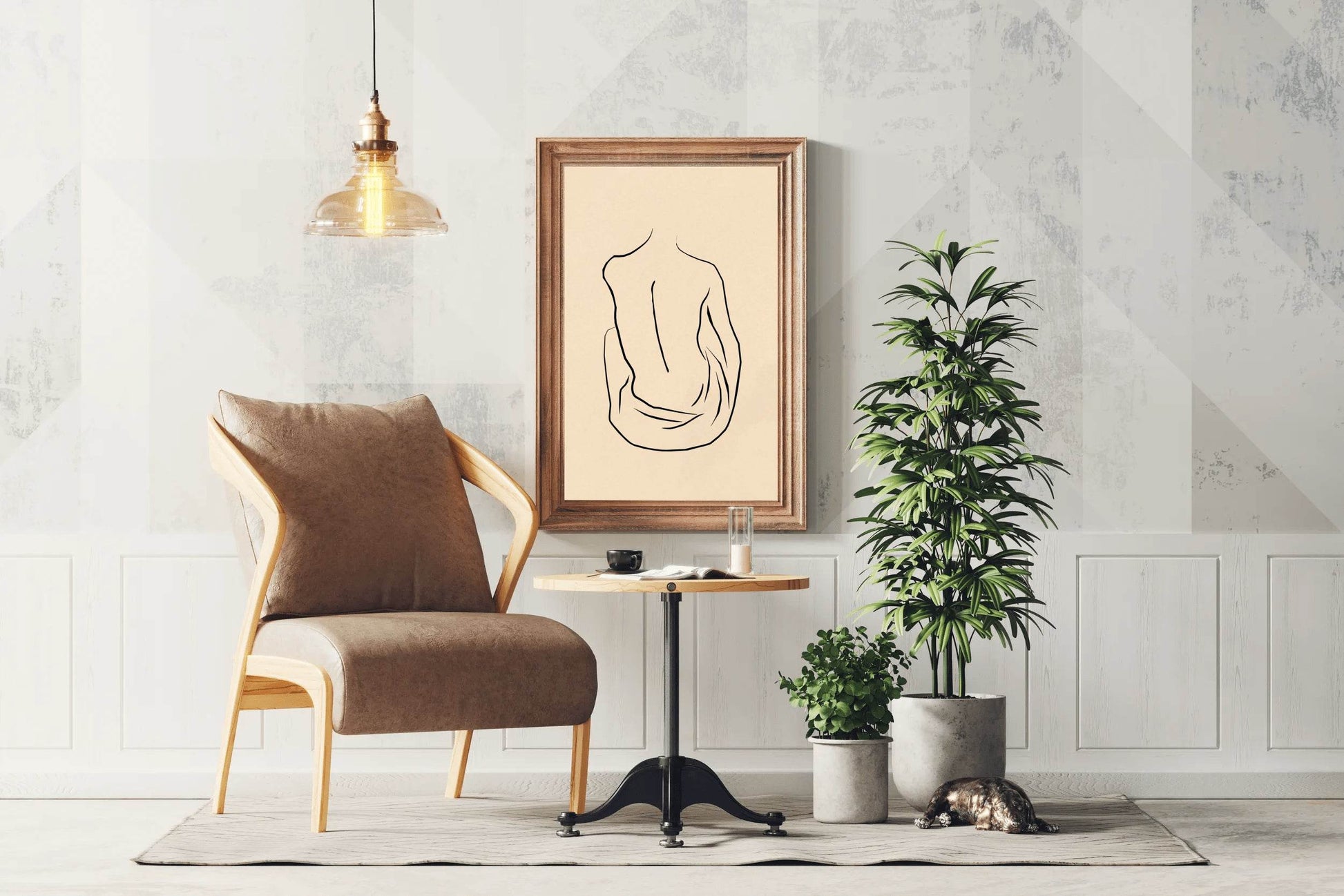 Drawing of A Woman Waist Wall Art - beink online art store