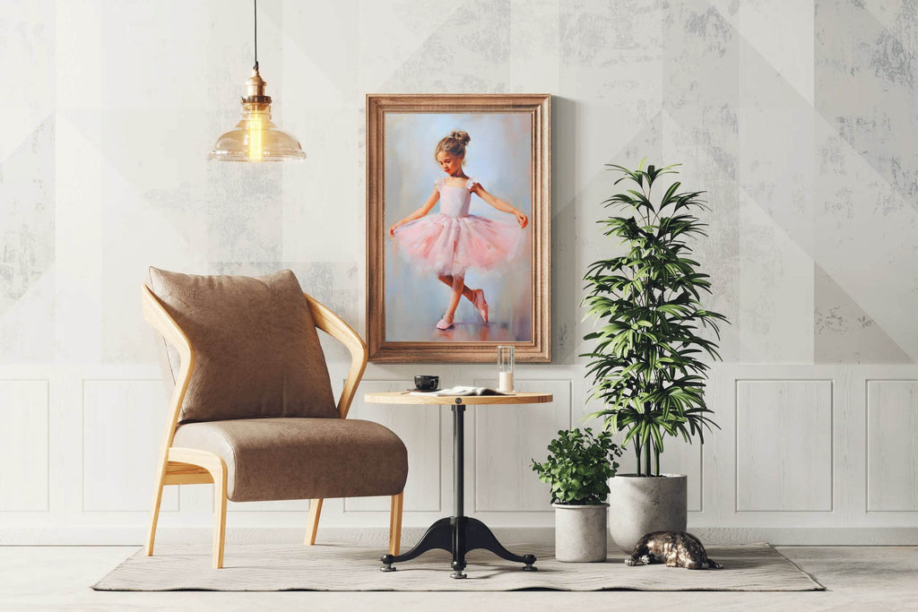 Painting of a Little Girl Dancing Wall Art - beink online art store