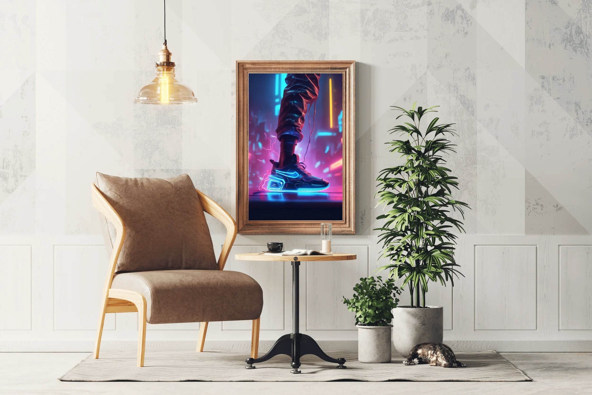 Neon Nike Shoes Wall Art - beink online art store