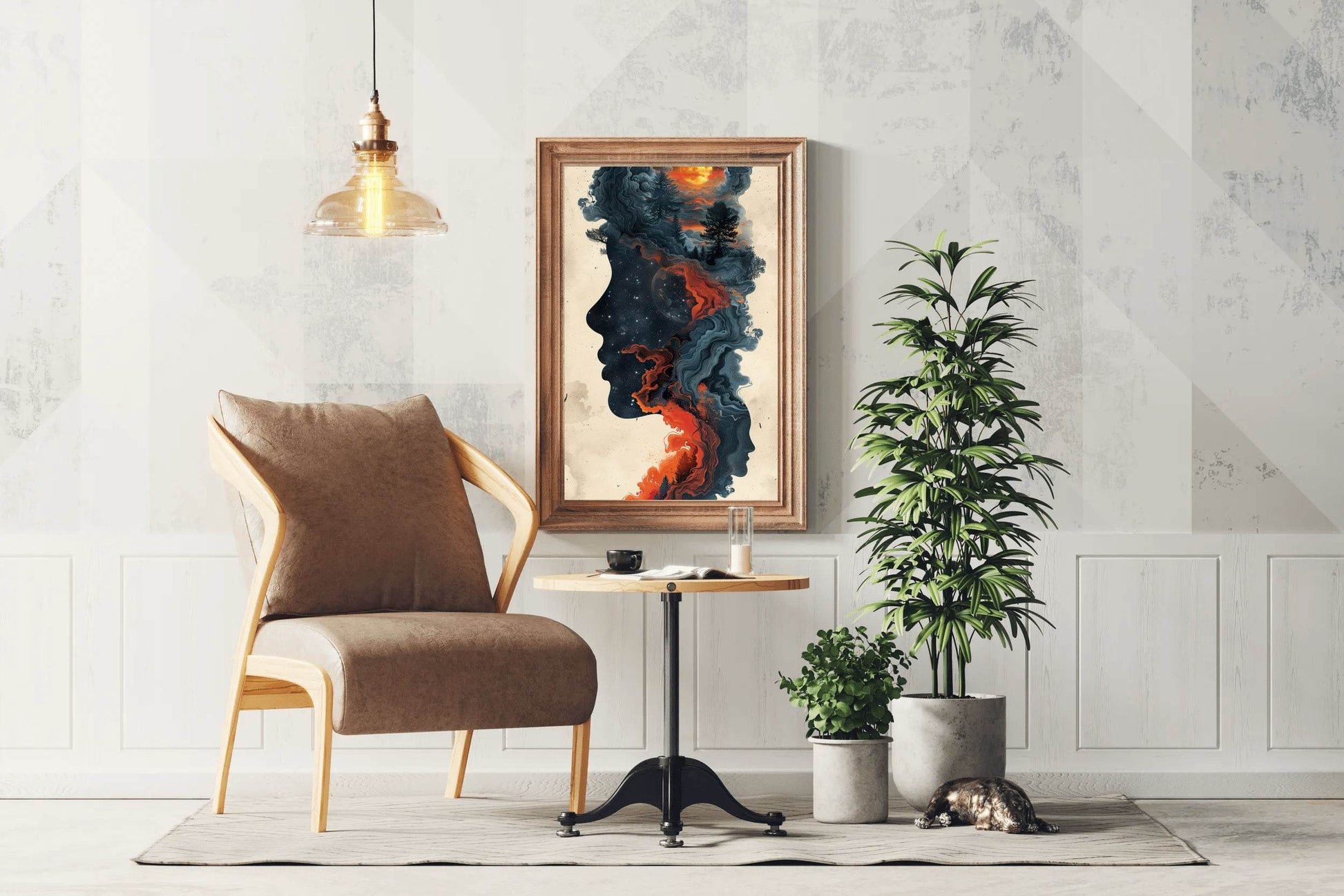 Smokey Watercolor Painting of a Women Face Digital Art - beink online art store
