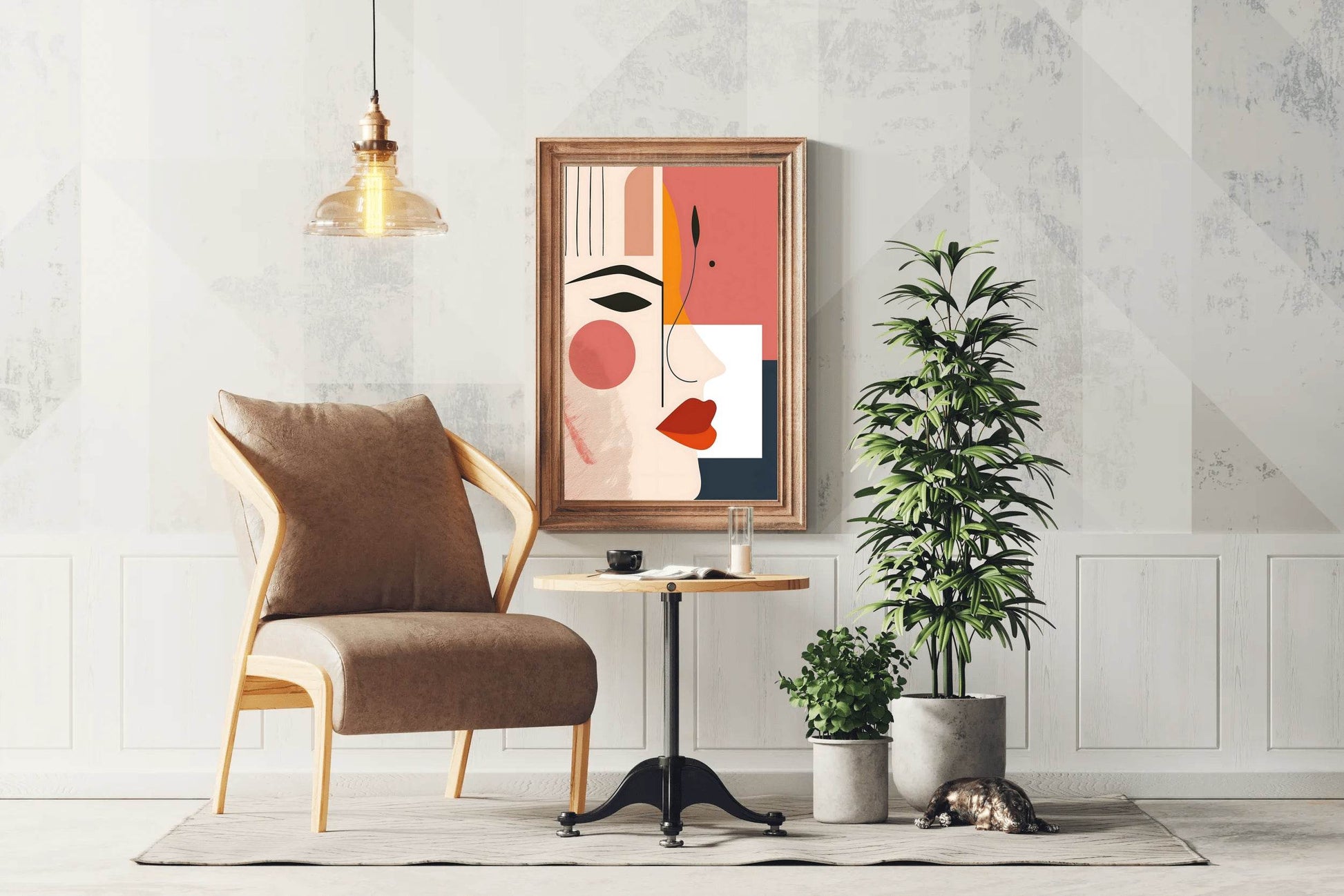 Creative Girl Face Abstract Wall Art - beink online art store