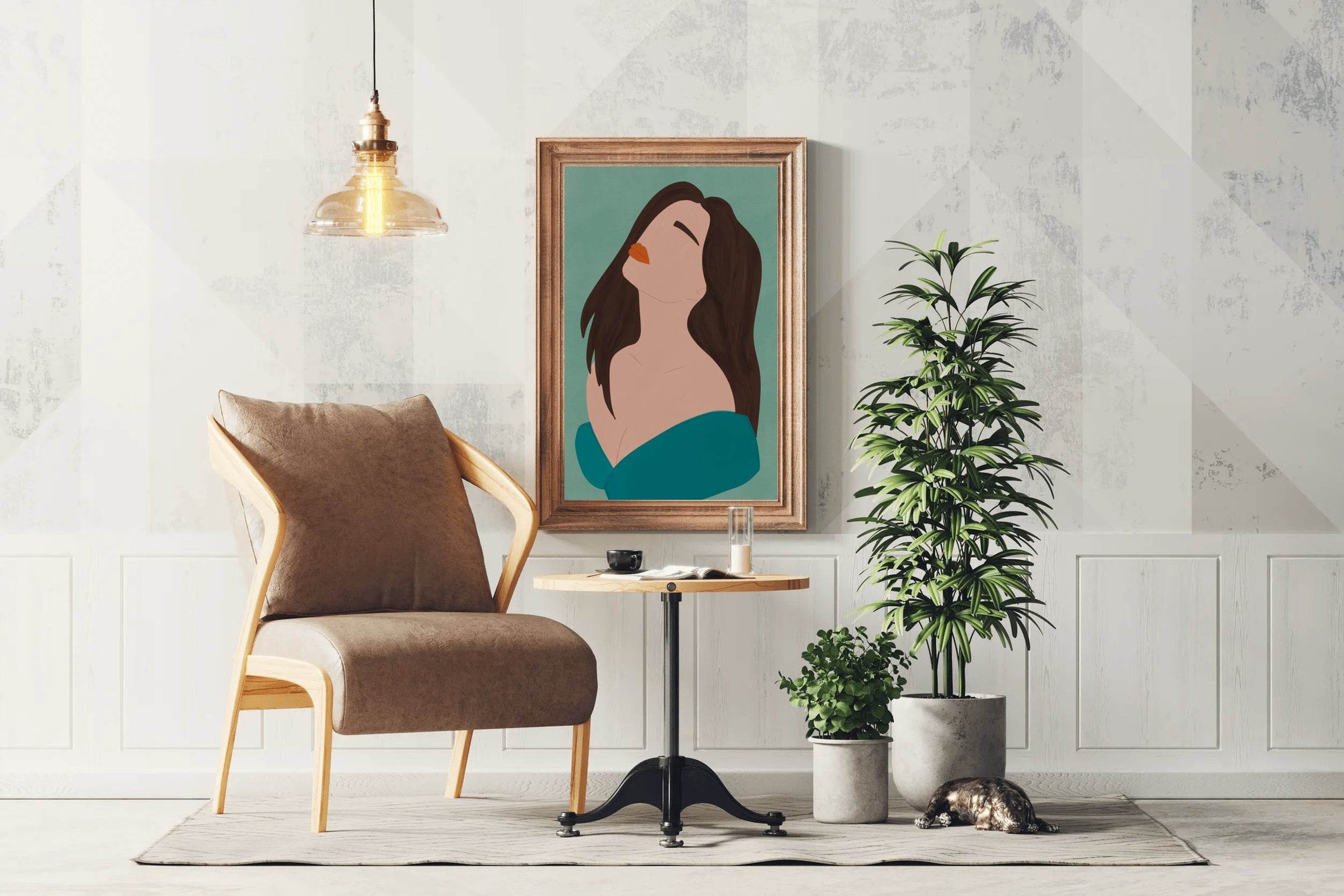 Sad Woman Face Wall Art - beink online art store