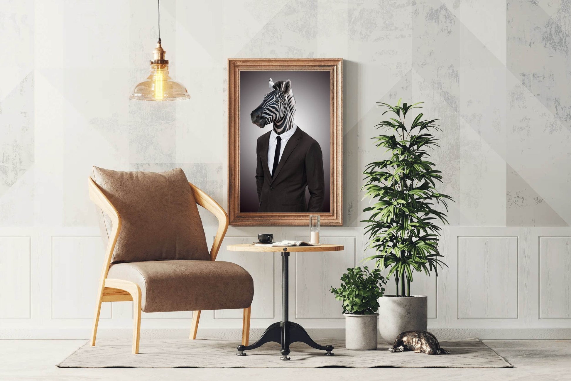Wearing Suit Zebra Animal Wall Art - beink online art store