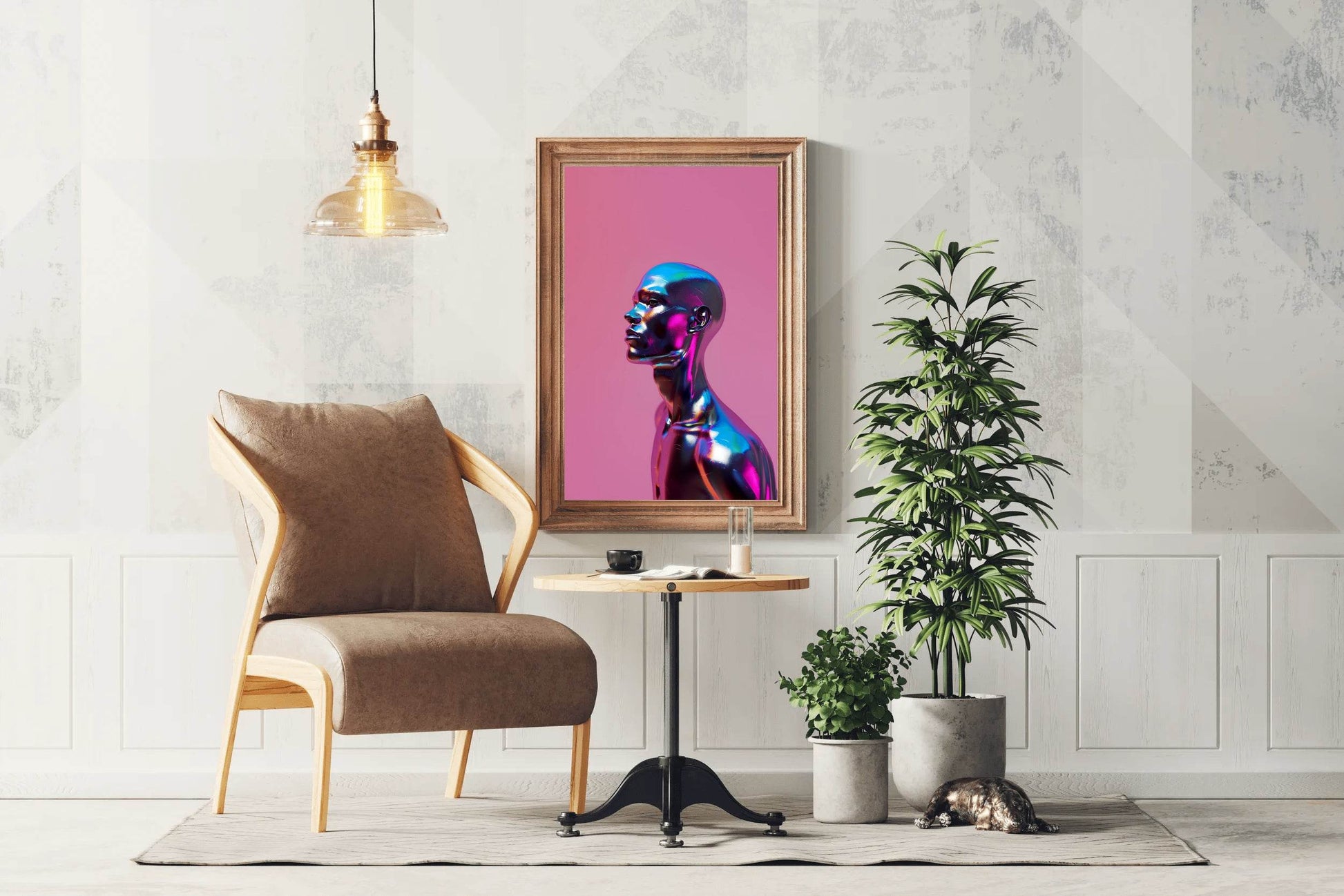 Metallic Human Head Wall Art - beink online art store
