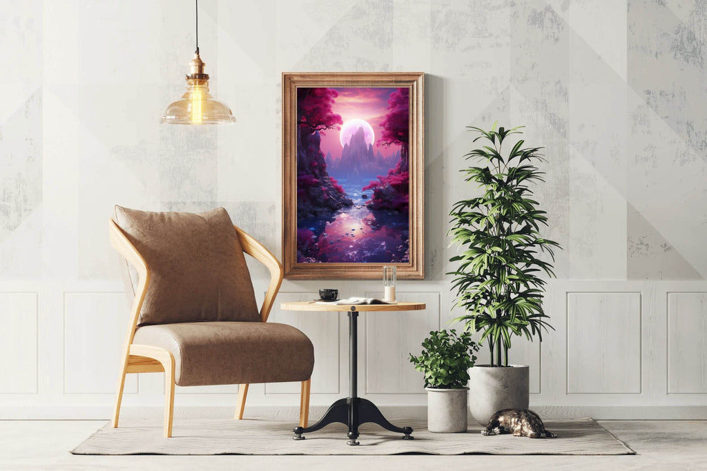 Paysage Fantastique Magenta Wall Art - beink online art store