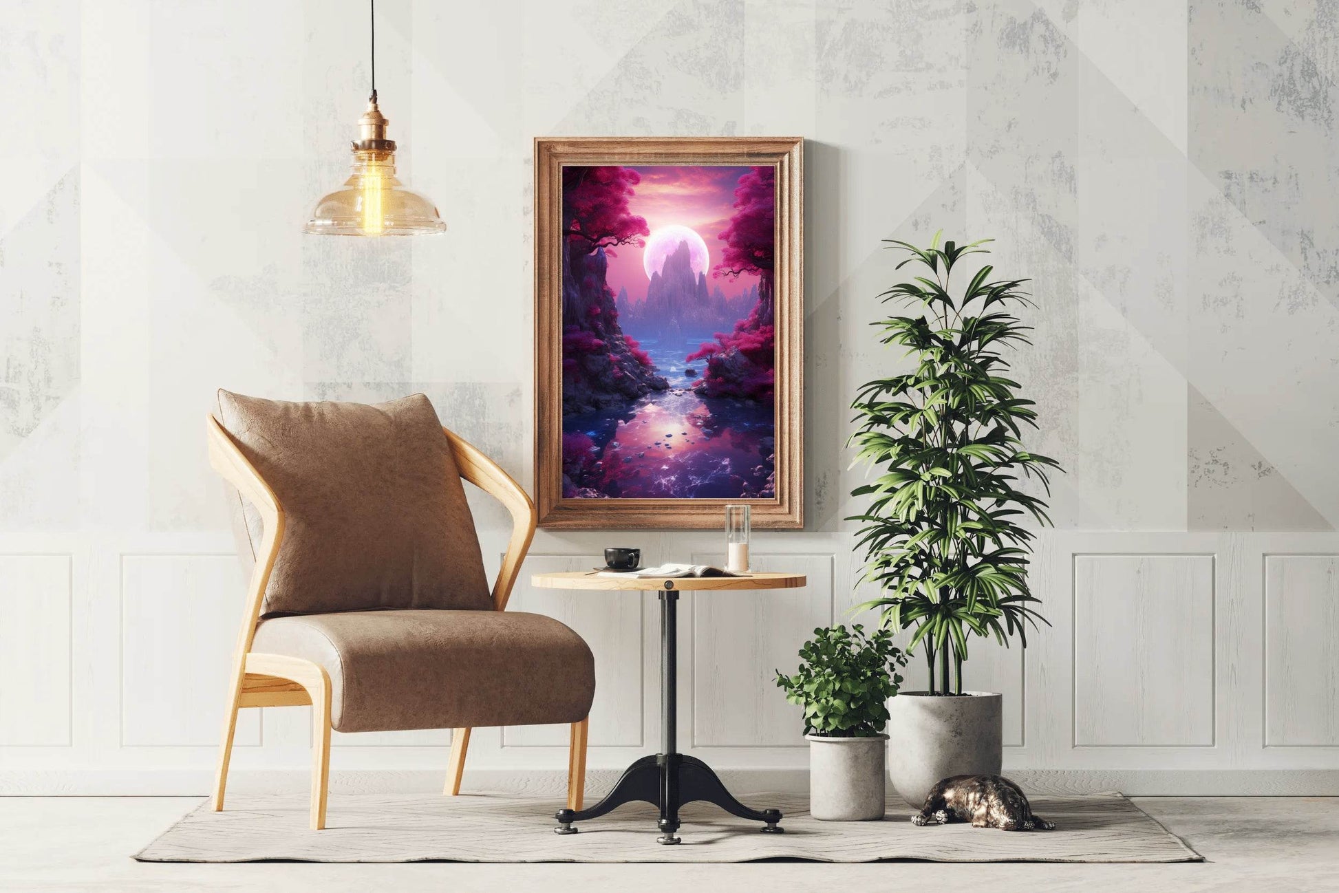 Paysage Fantastique Magenta Wall Art - beink online art store