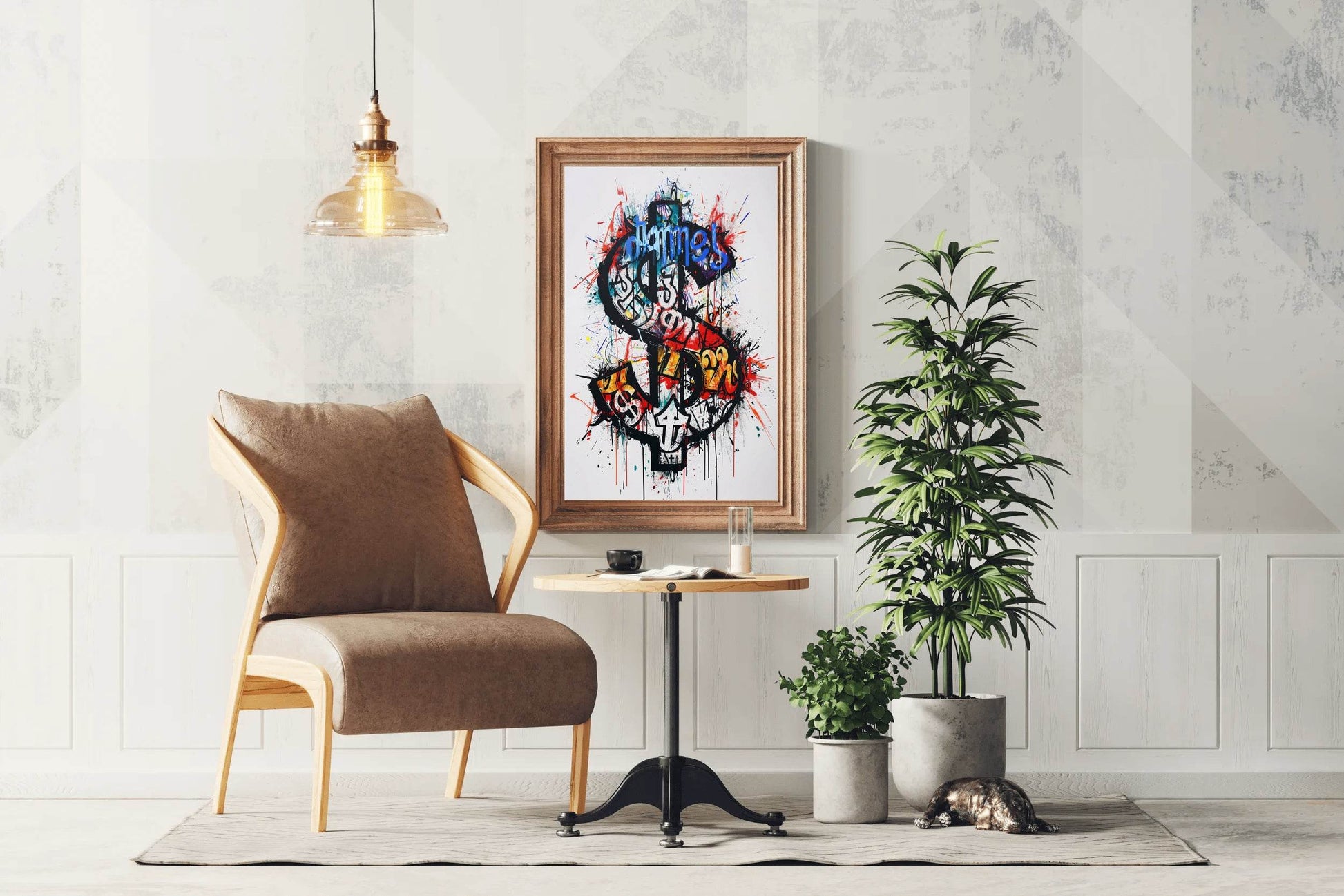 Colorful Abstract Dollar Illustration Wall Art - beink online art store