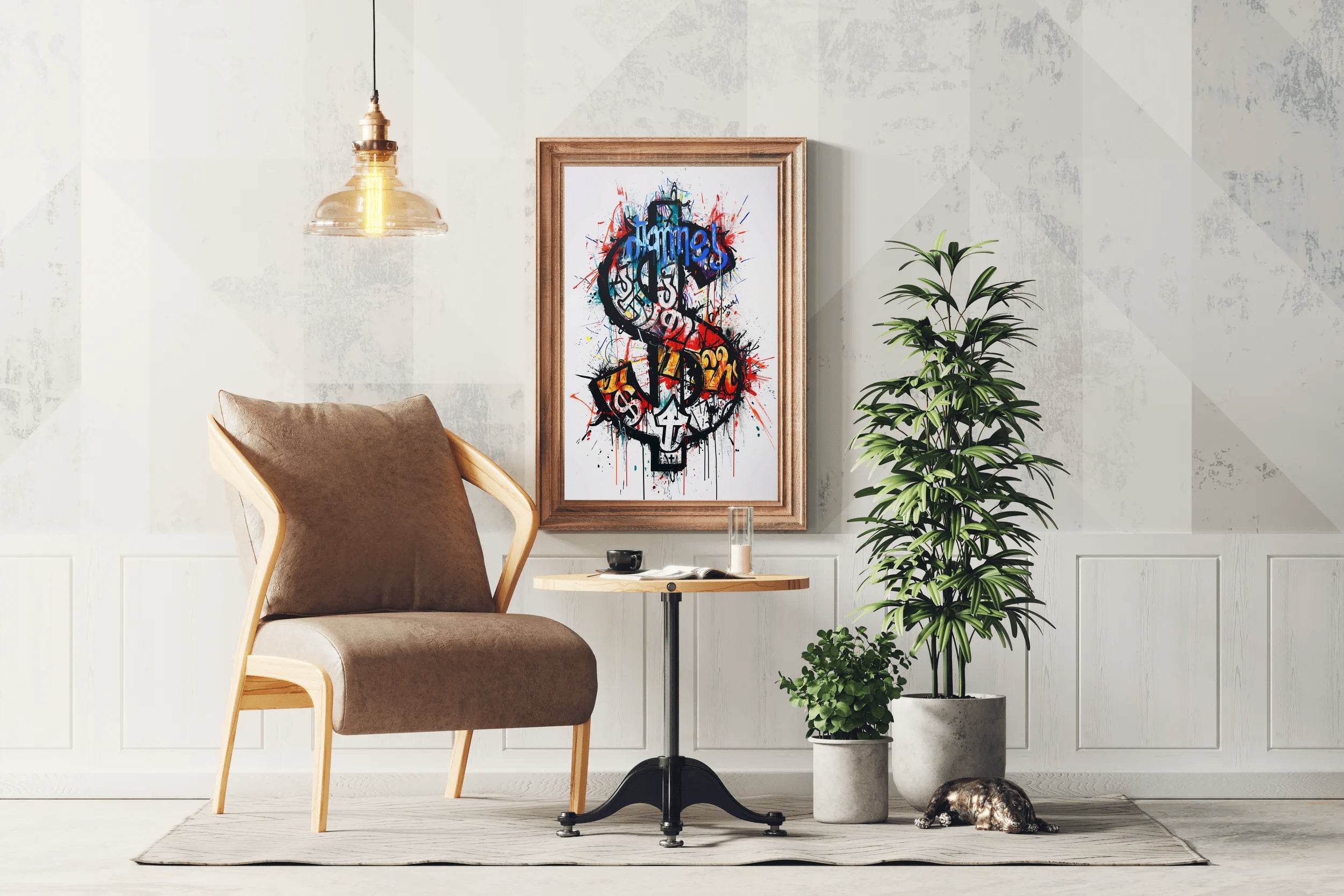 Colorful Abstract Dollar Illustration Wall Art - beink online art store