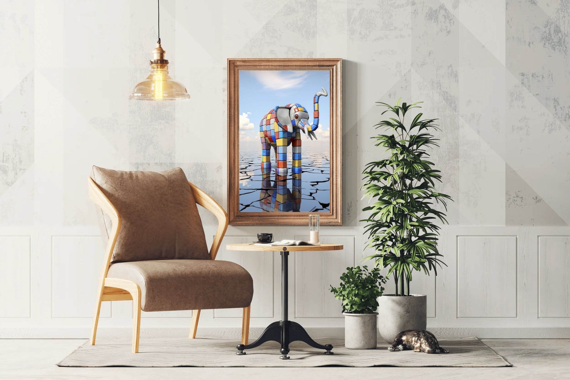 Colorful Robotic Elephant Animal Wall Art - beink online art store