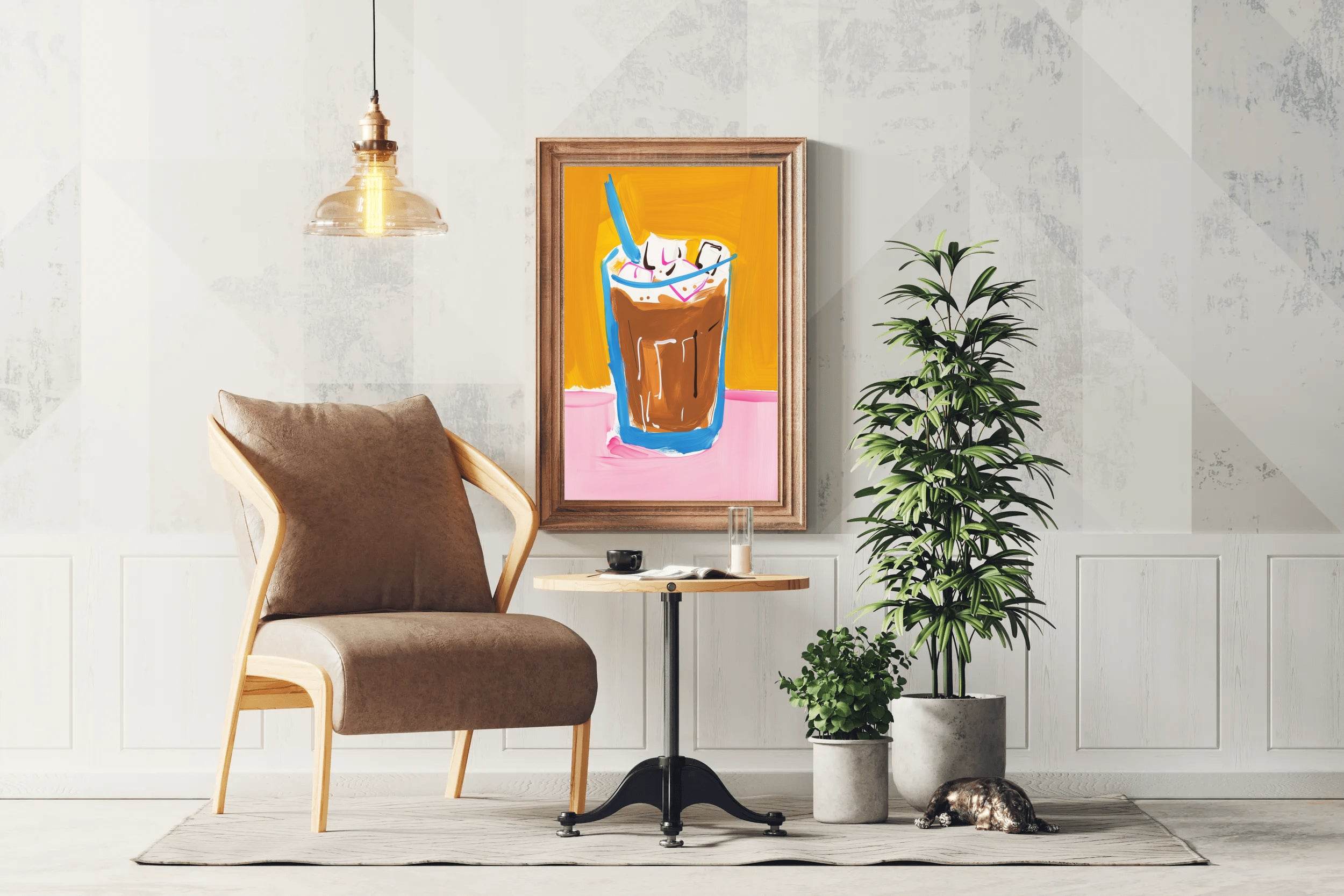 Iced Coffee with Whipped Cream Wall Art - beink online art store