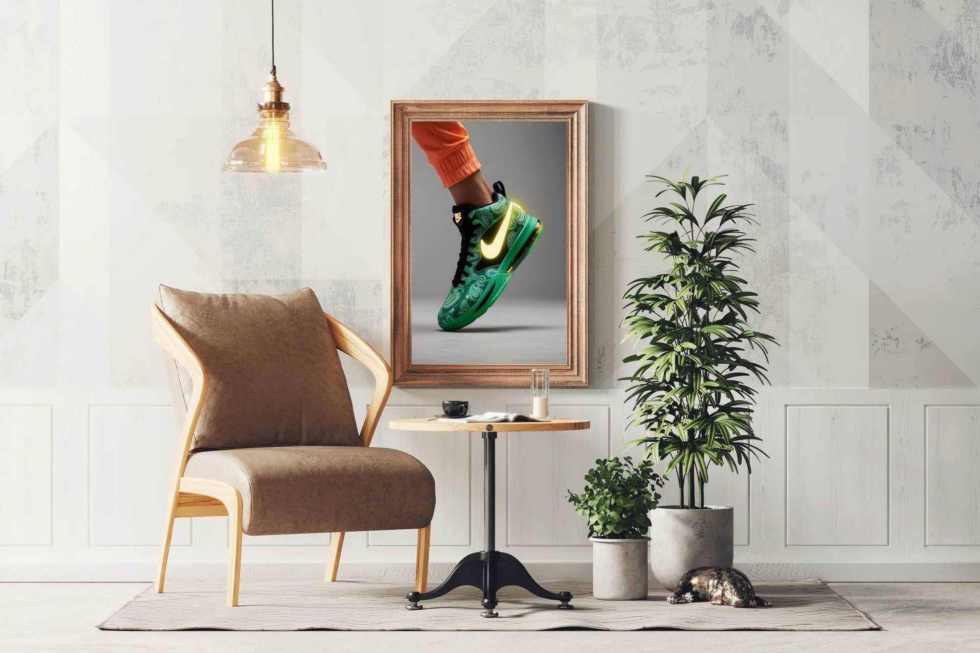 Nike Green Sports Shoes Wall Art - beink online art store