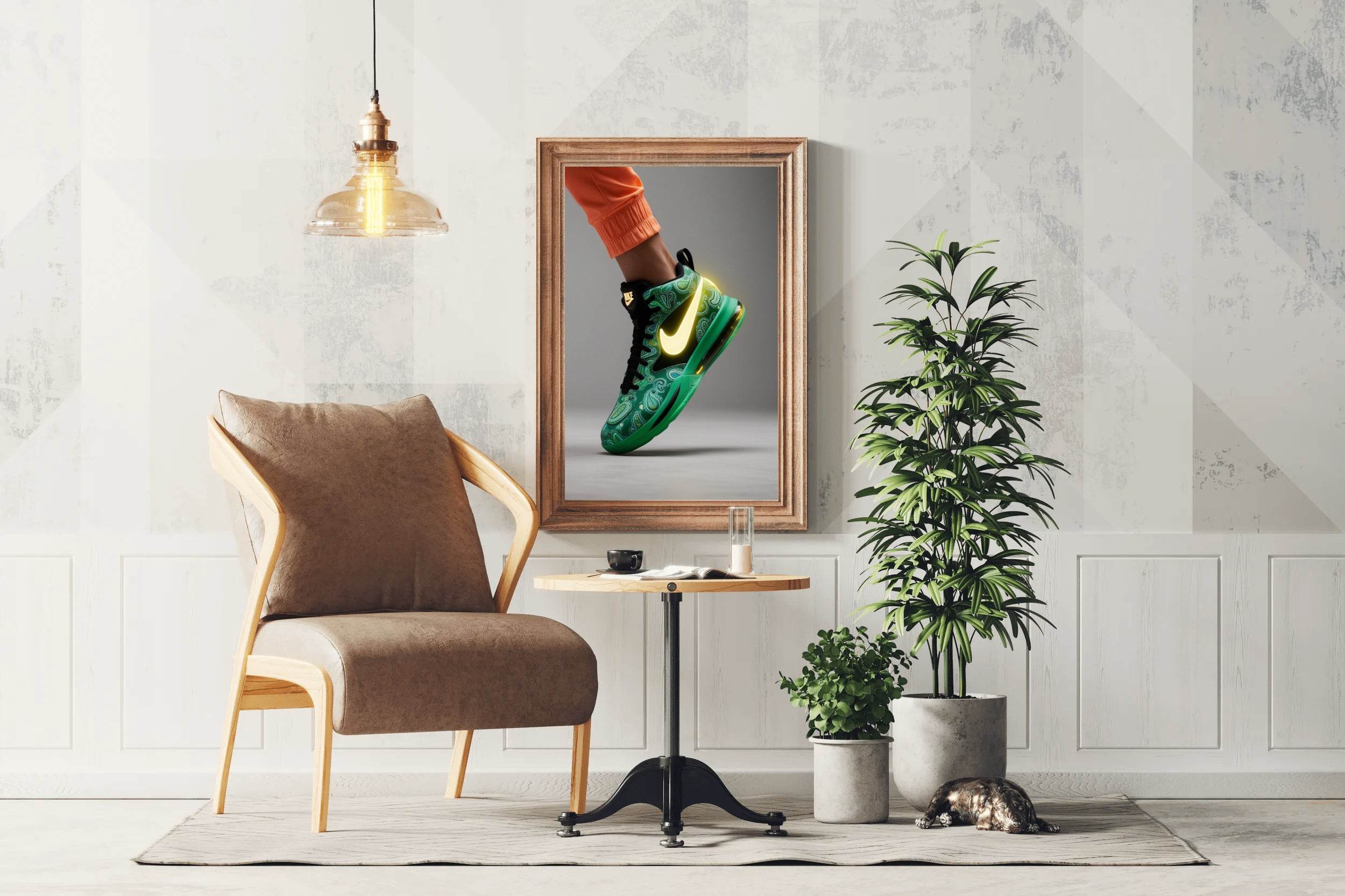 Nike Green Sports Shoes Wall Art - beink online art store