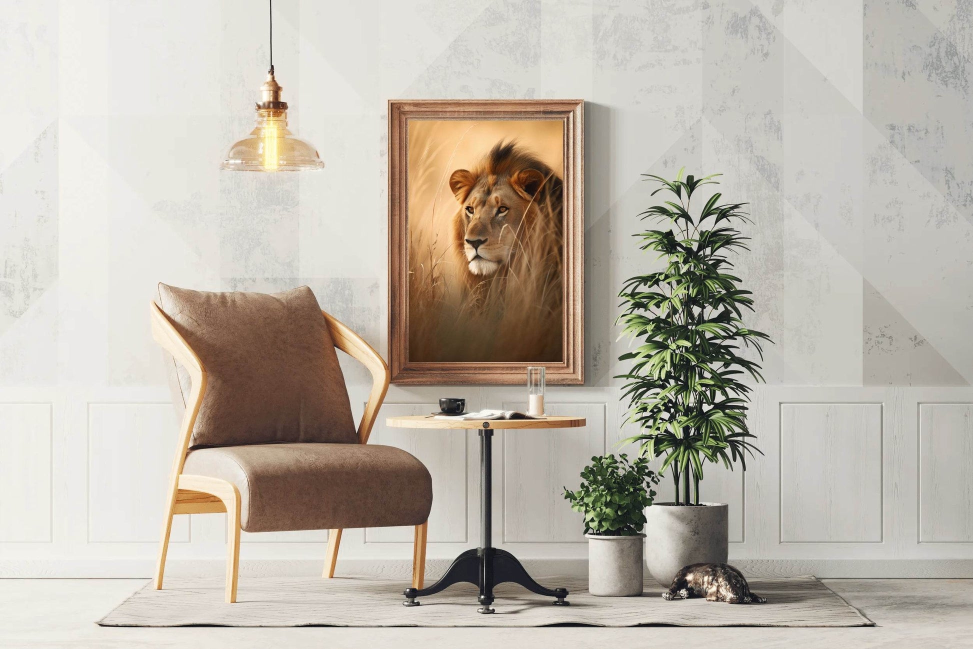 Painting of Lion Animal Wall Art - beink online art store