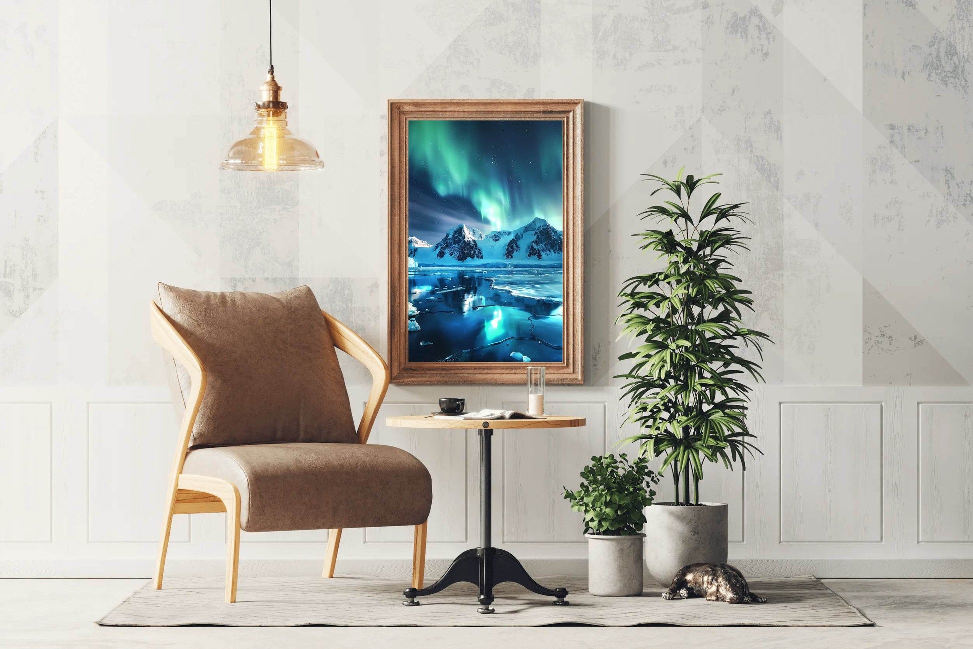 Northern Lights Over Antarctic Peaks wall Art - beink online art store