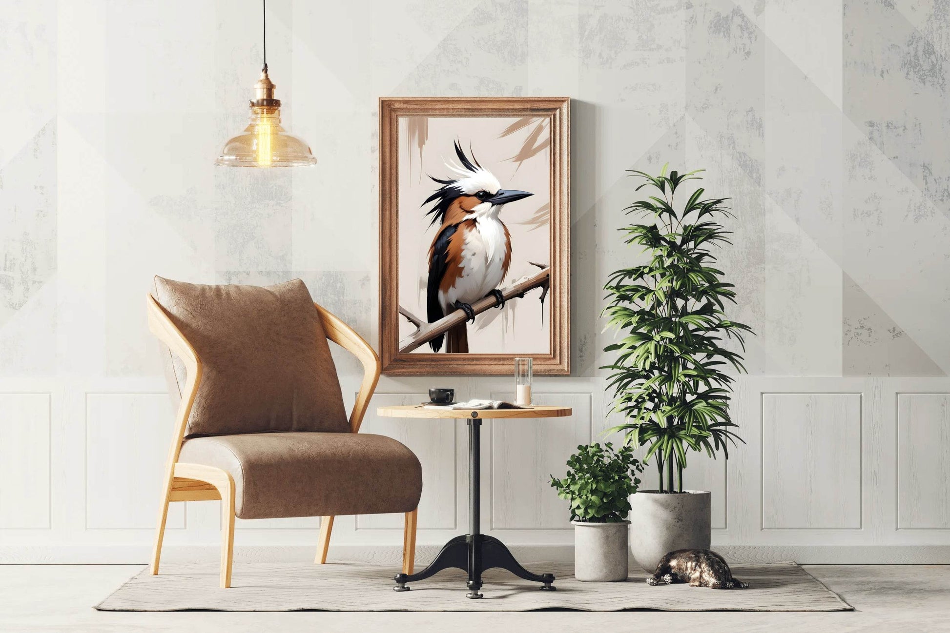 Watercolor Kingfisher Bird Wall Art - beink online art store