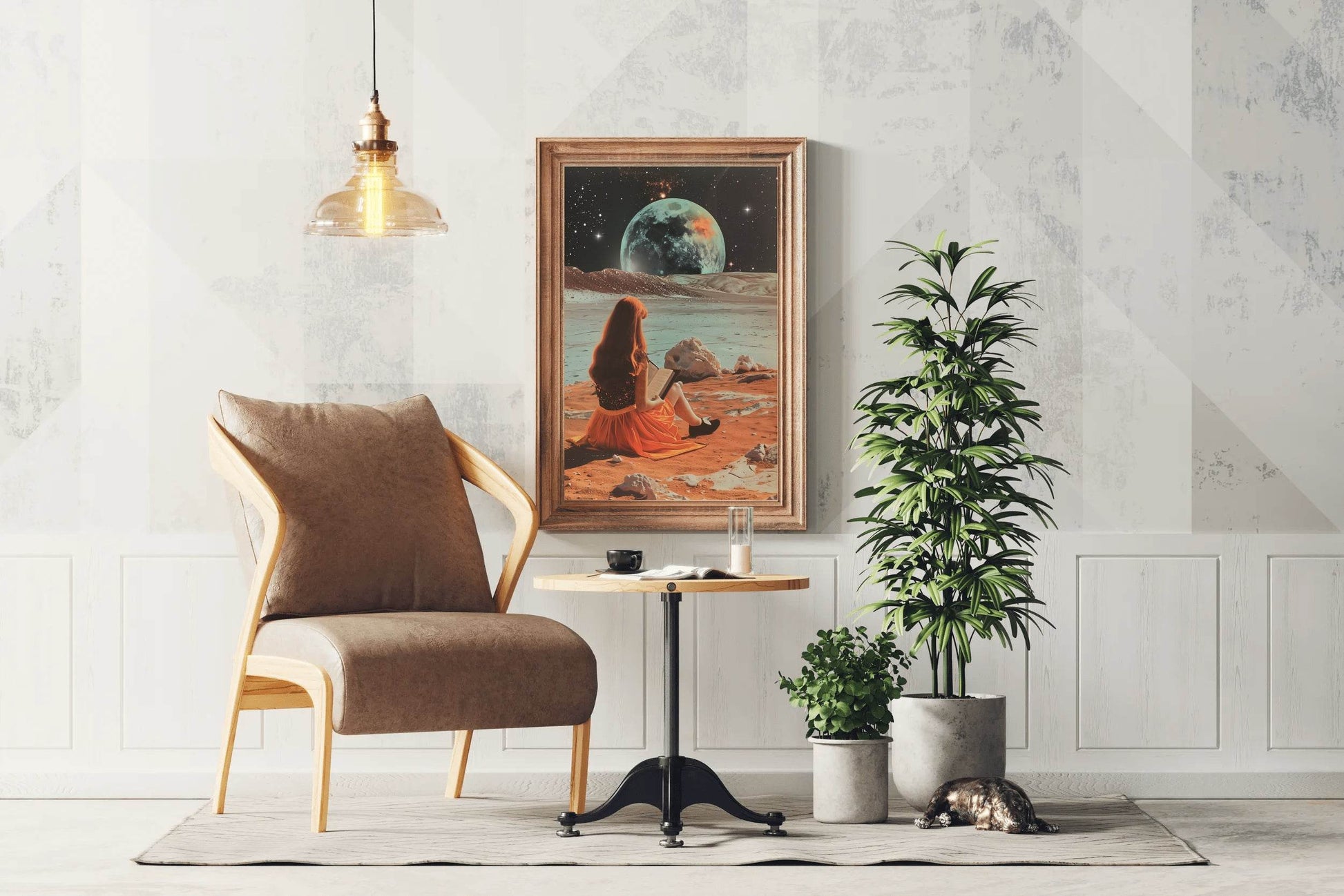 Woman Sitting in Front Of Our Globe Wall Art - beink online art store