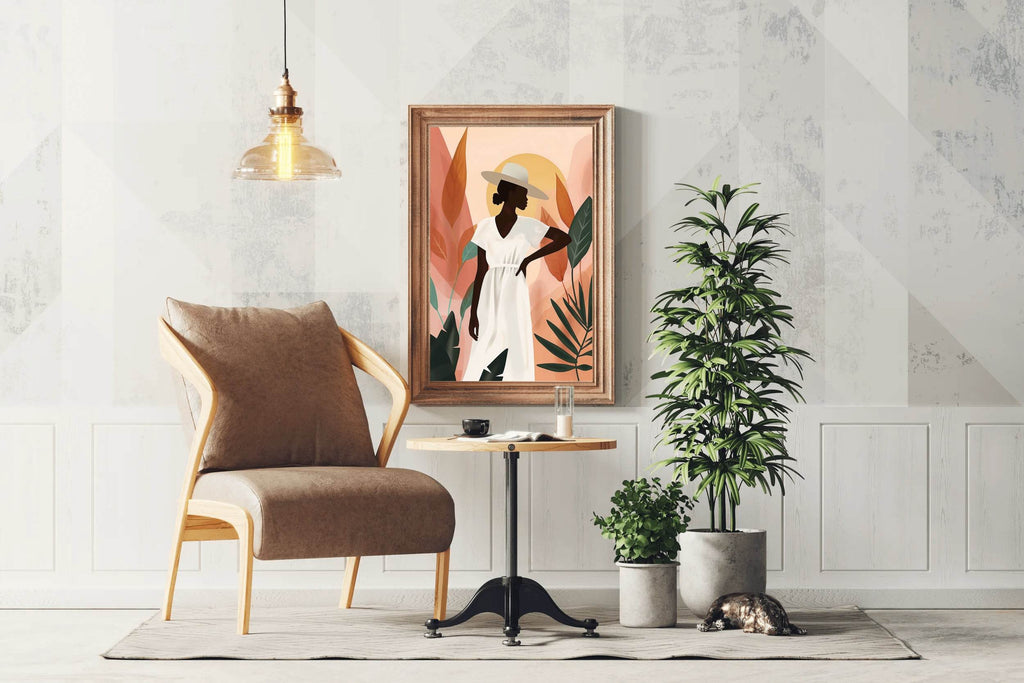 Flowers And Woman Wall Art - beink online art store