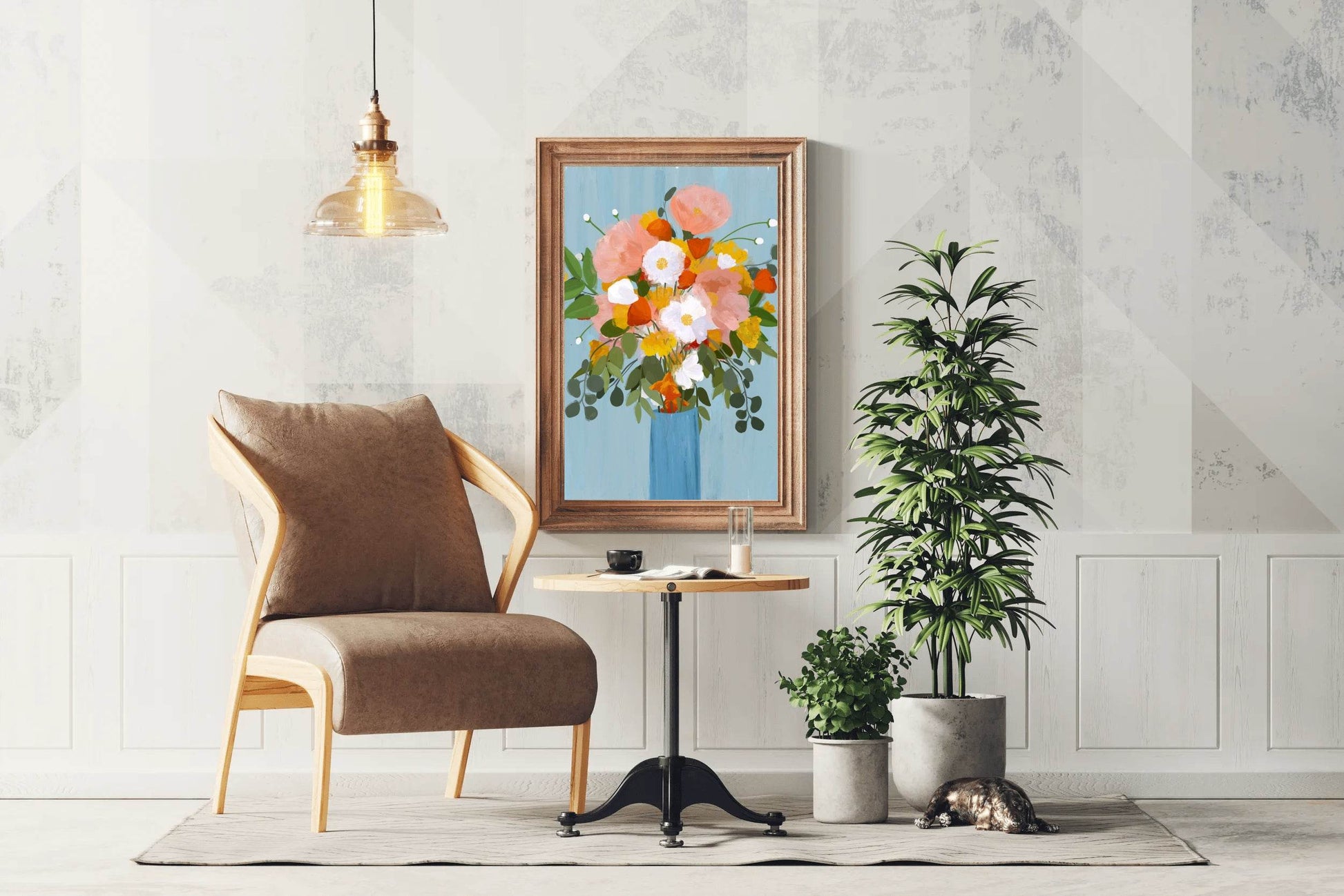 Painting Beautiful Flowers in A Vase Wall Art - beink online art store