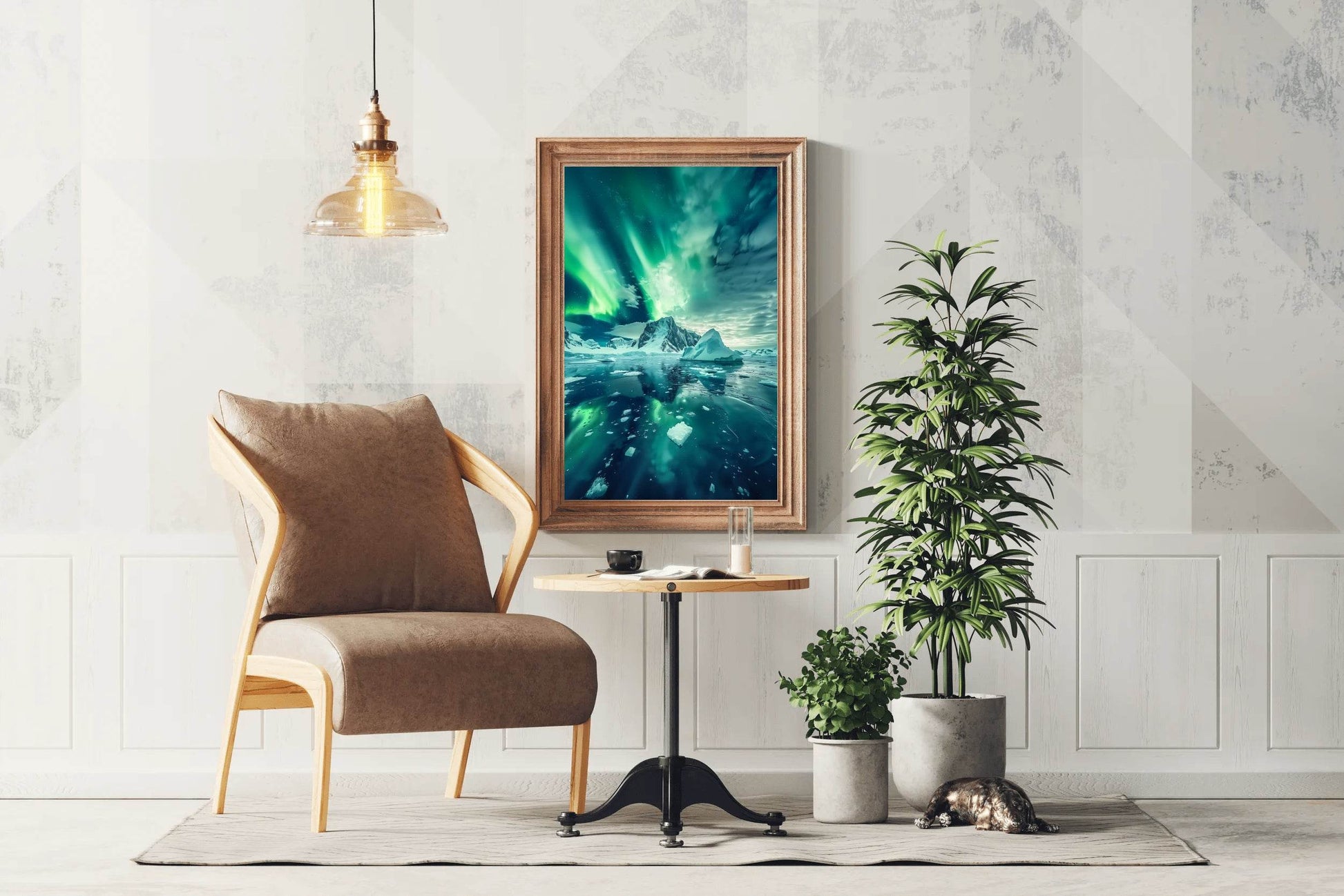Aurora Australis Over Antarctic Icebergs Wall Art - beink online art store