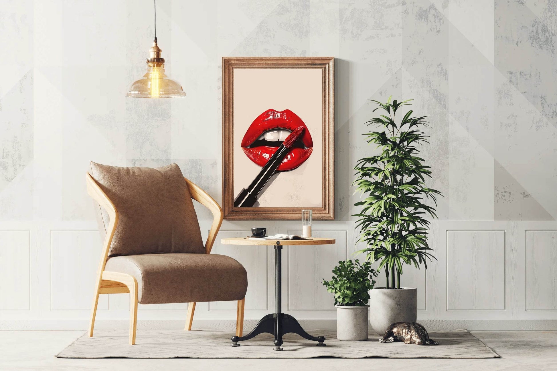 Red Lipstick On The Lips Wall Art - beink online art store