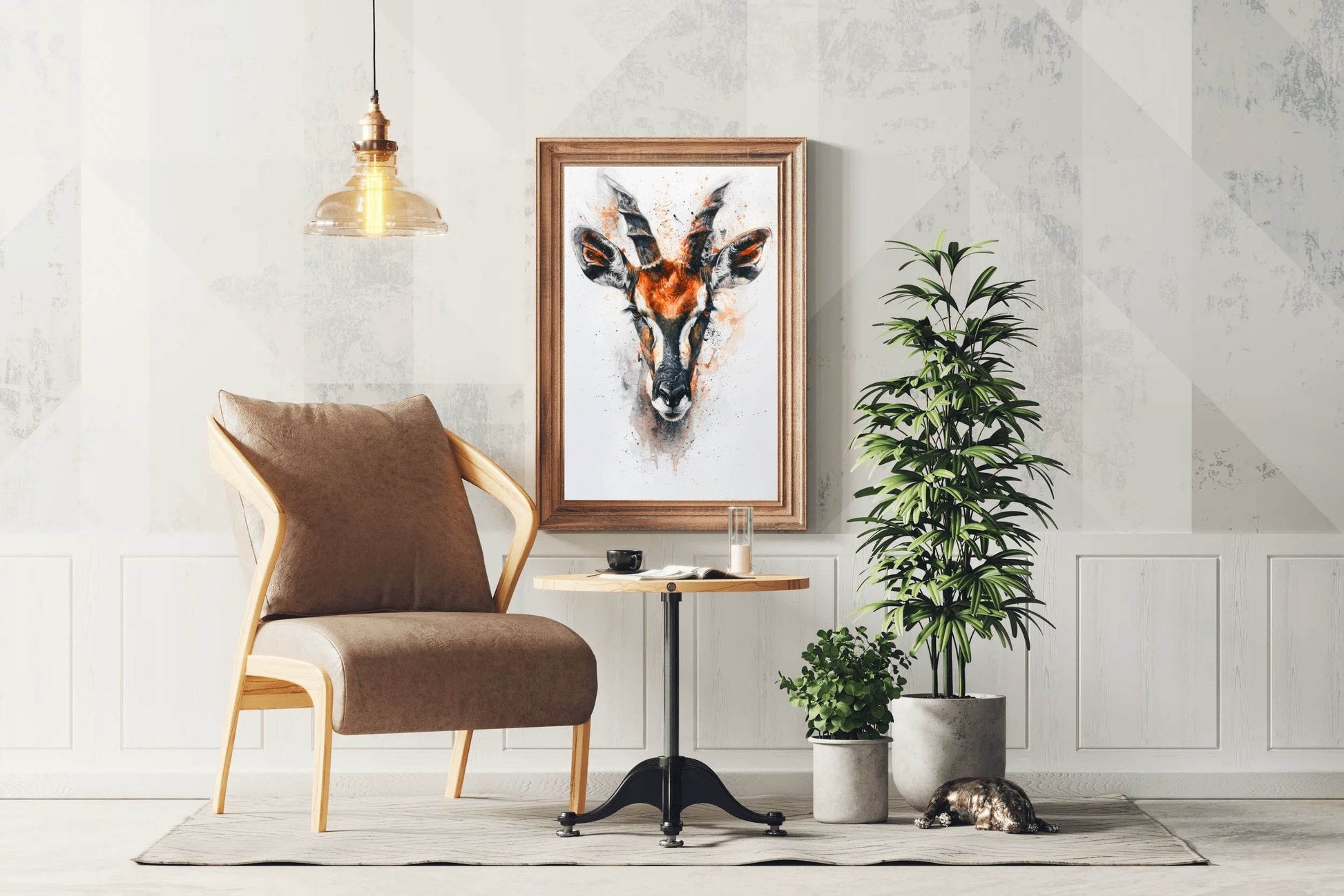 Watercolor Deer Animal Wall Art - beink online art store