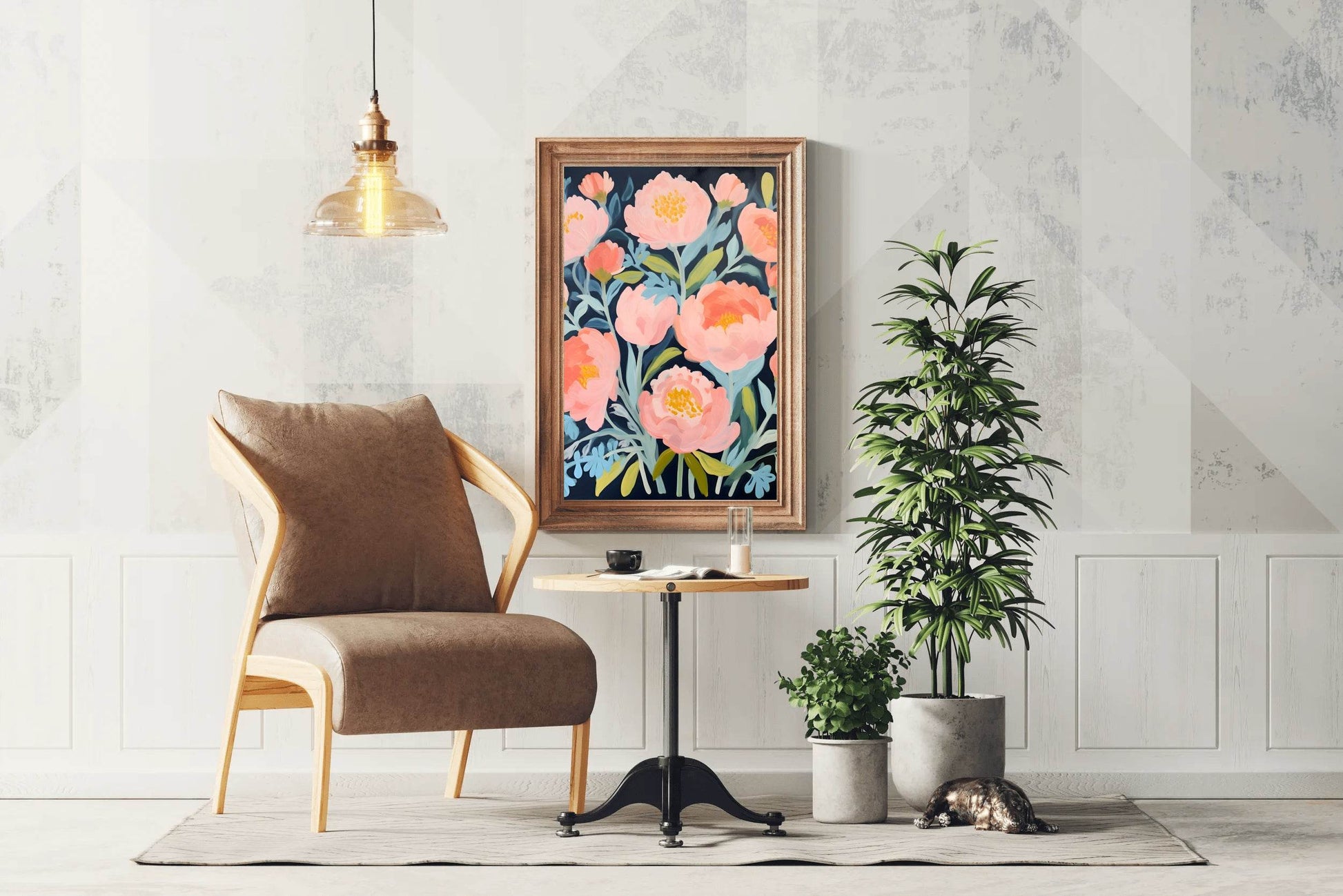 Drawing of Floral Pattern Wall Art - beink online art store