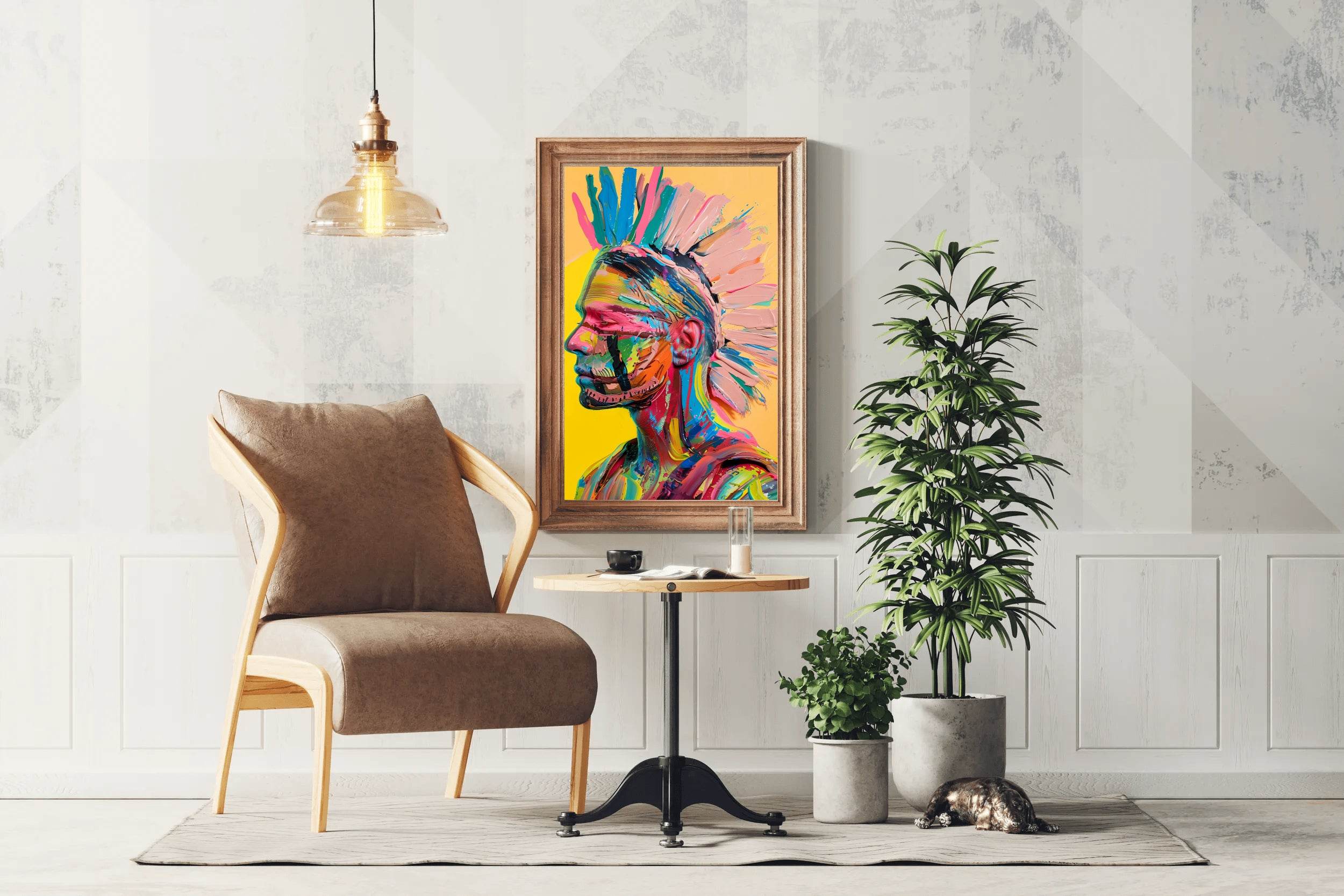Colorful Portrait of a Punk Wall Art - beink online art store