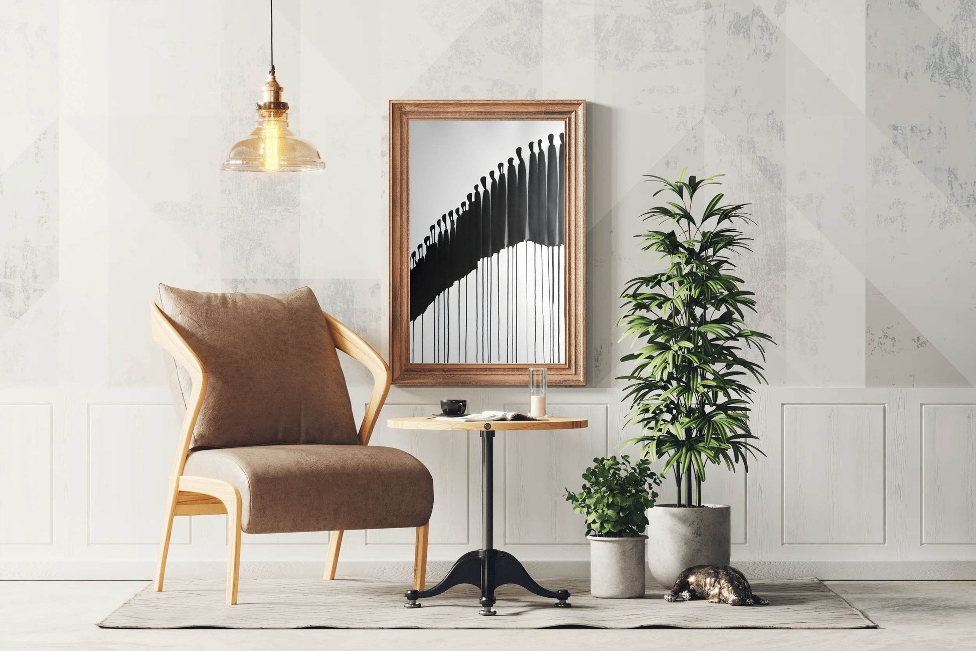 Black and White Figures Modern Wall Art - beink online art store