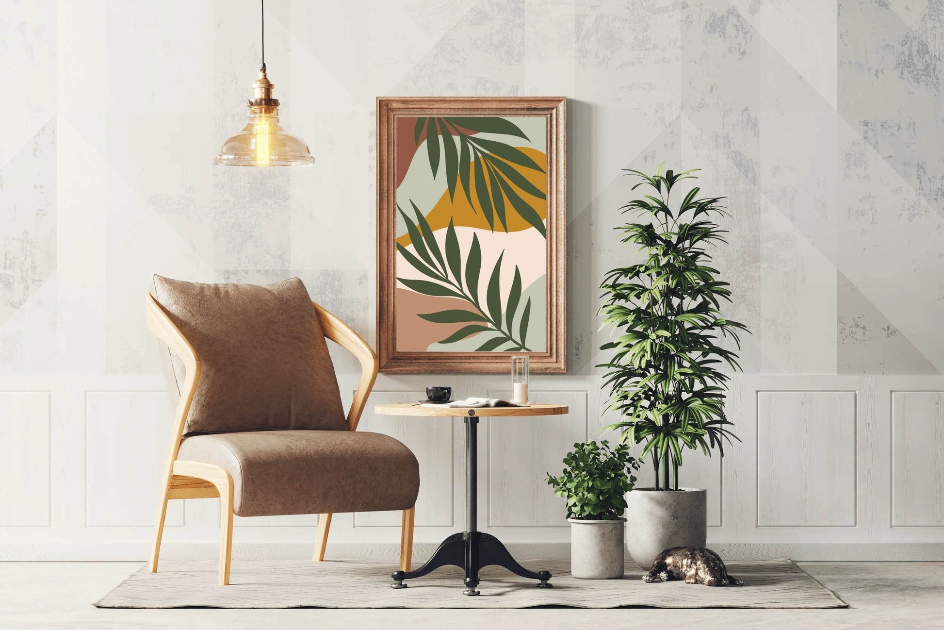 Abstract Palm Green Leaves ArtWork - beink online art store