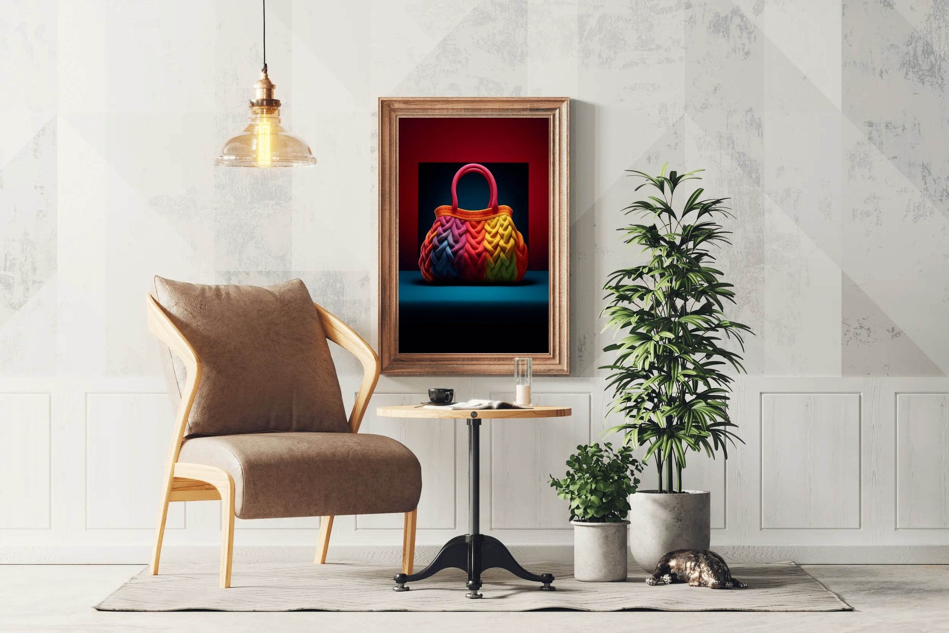 Colorful Knitted Bag Wall Art - beink online art store