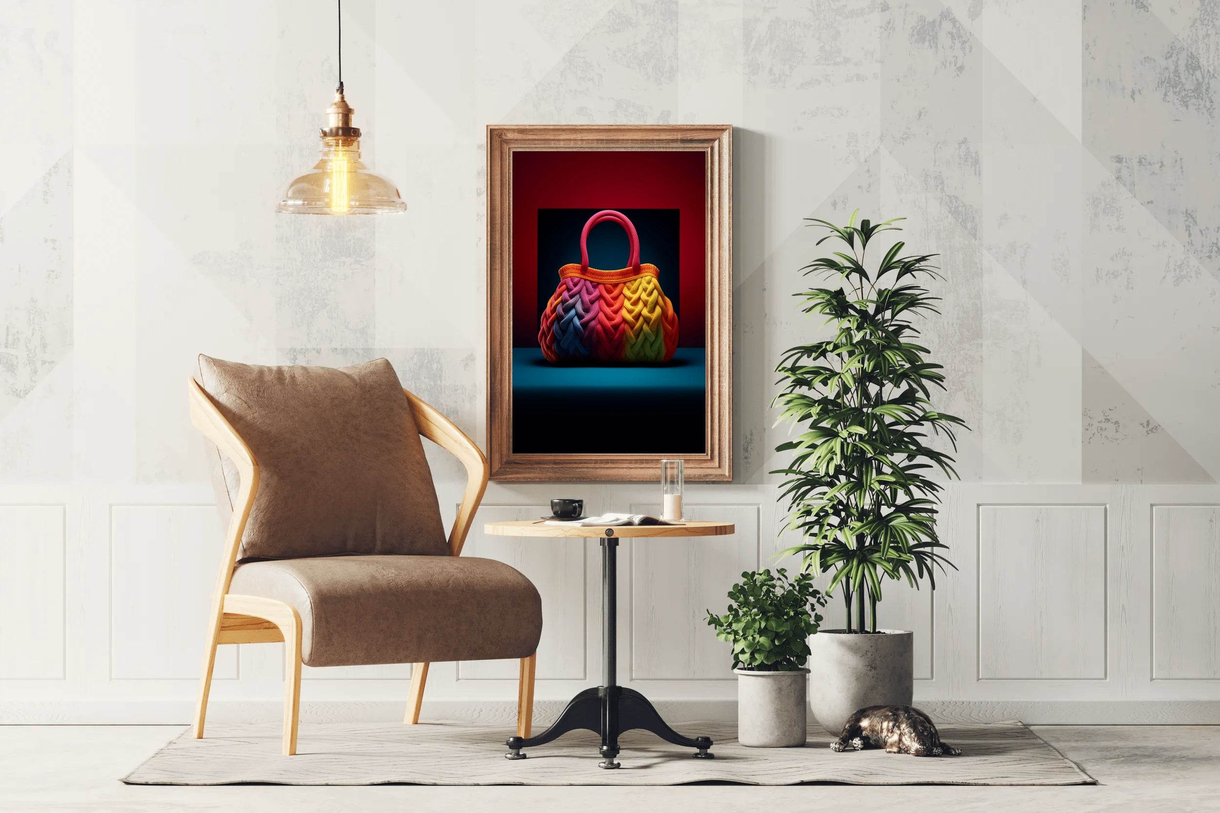 Colorful Knitted Bag Wall Art - beink online art store