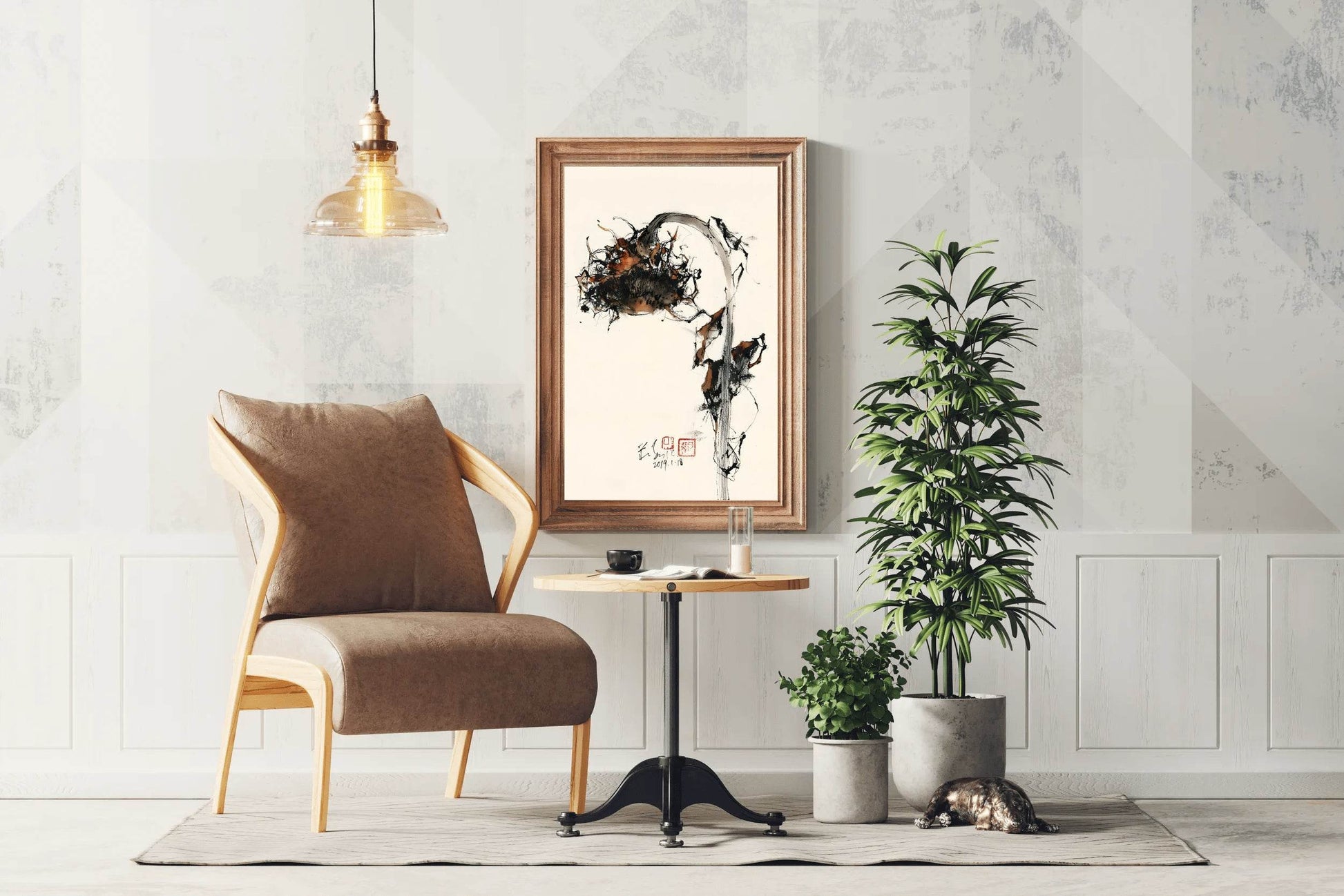 Watercolor Painting of Withered Sunflower Wall Art - beink online art store