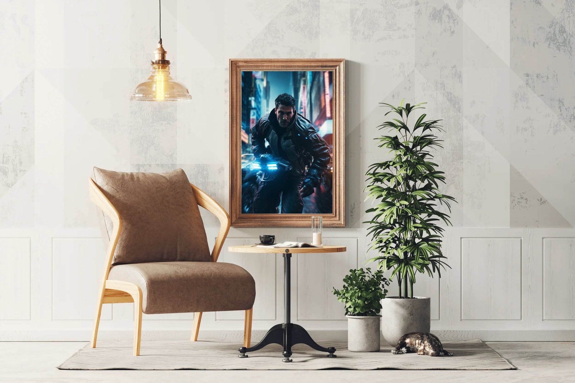 Cyberpunk Man Warrior Wall Art - beink online art store