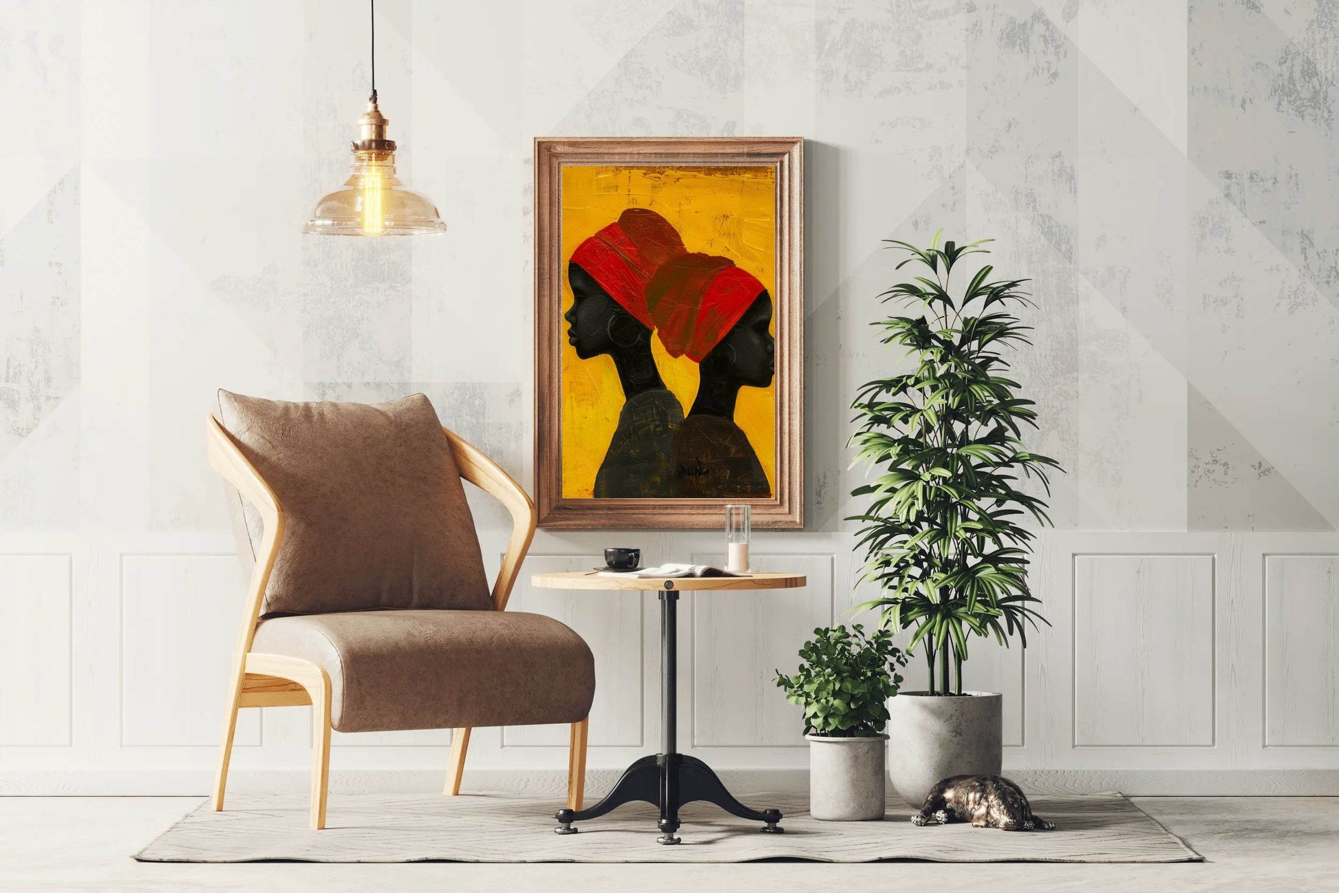 Handmade Black Women on Canvas Wall Art - beink online art store