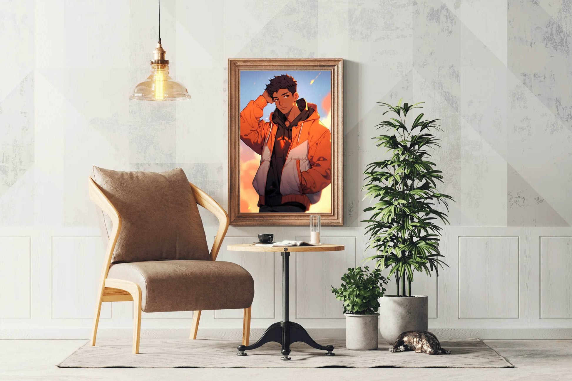 Anime Style Man portrait Wall Art - beink online art store