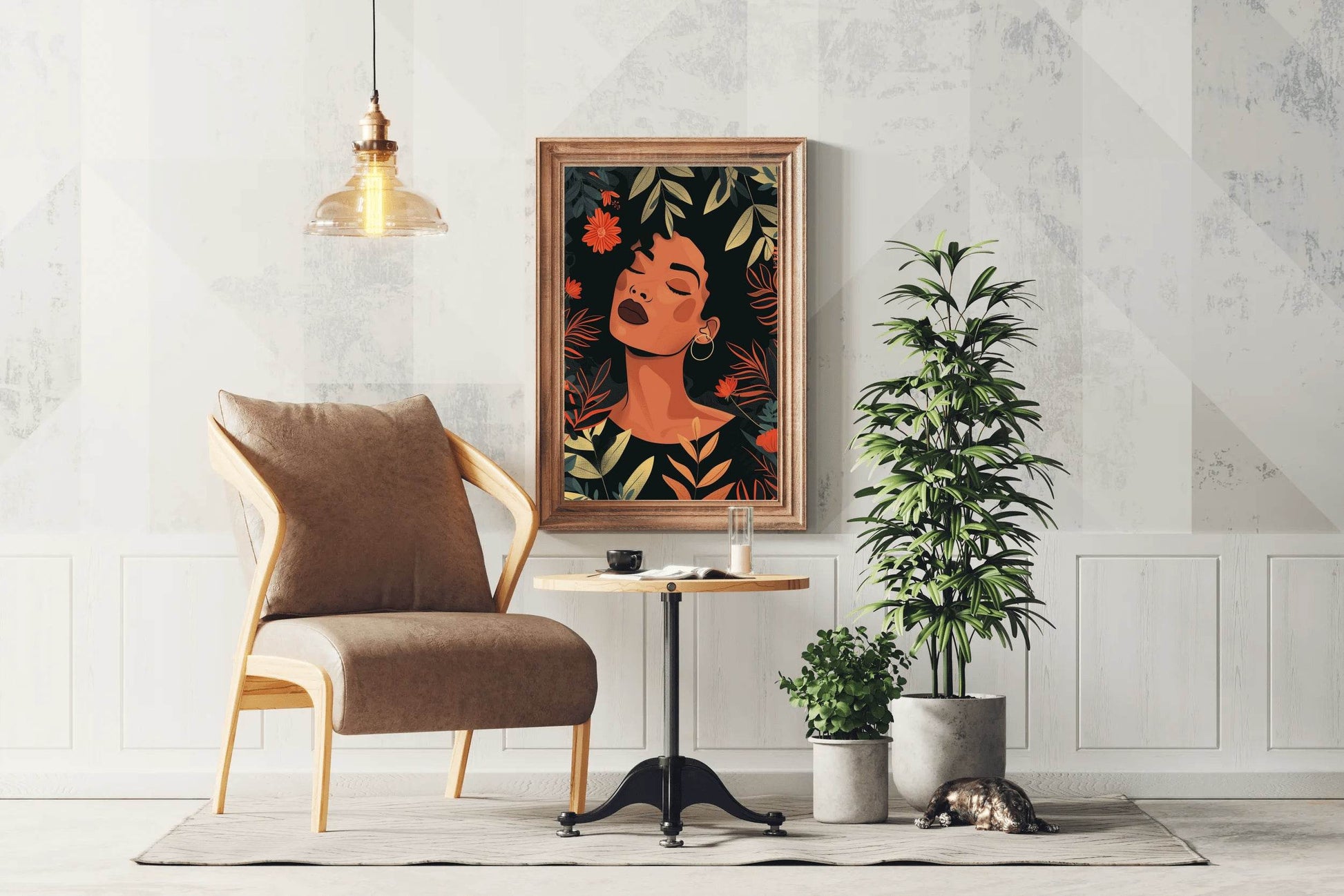 Woman Among Olive Leaves Wall Art - beink online art store