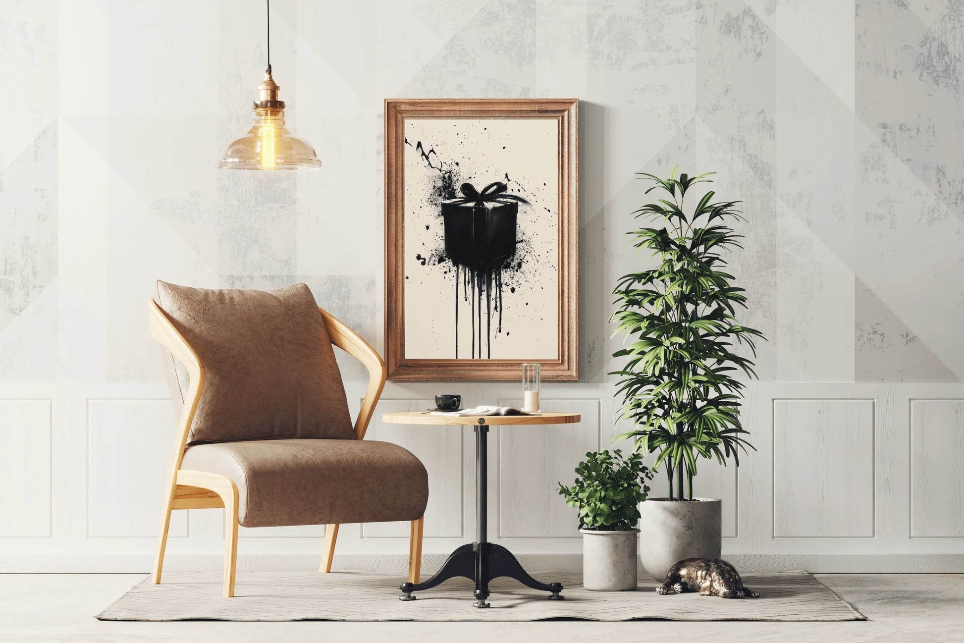 Black Gift Box Modern Wall Art - beink online art store