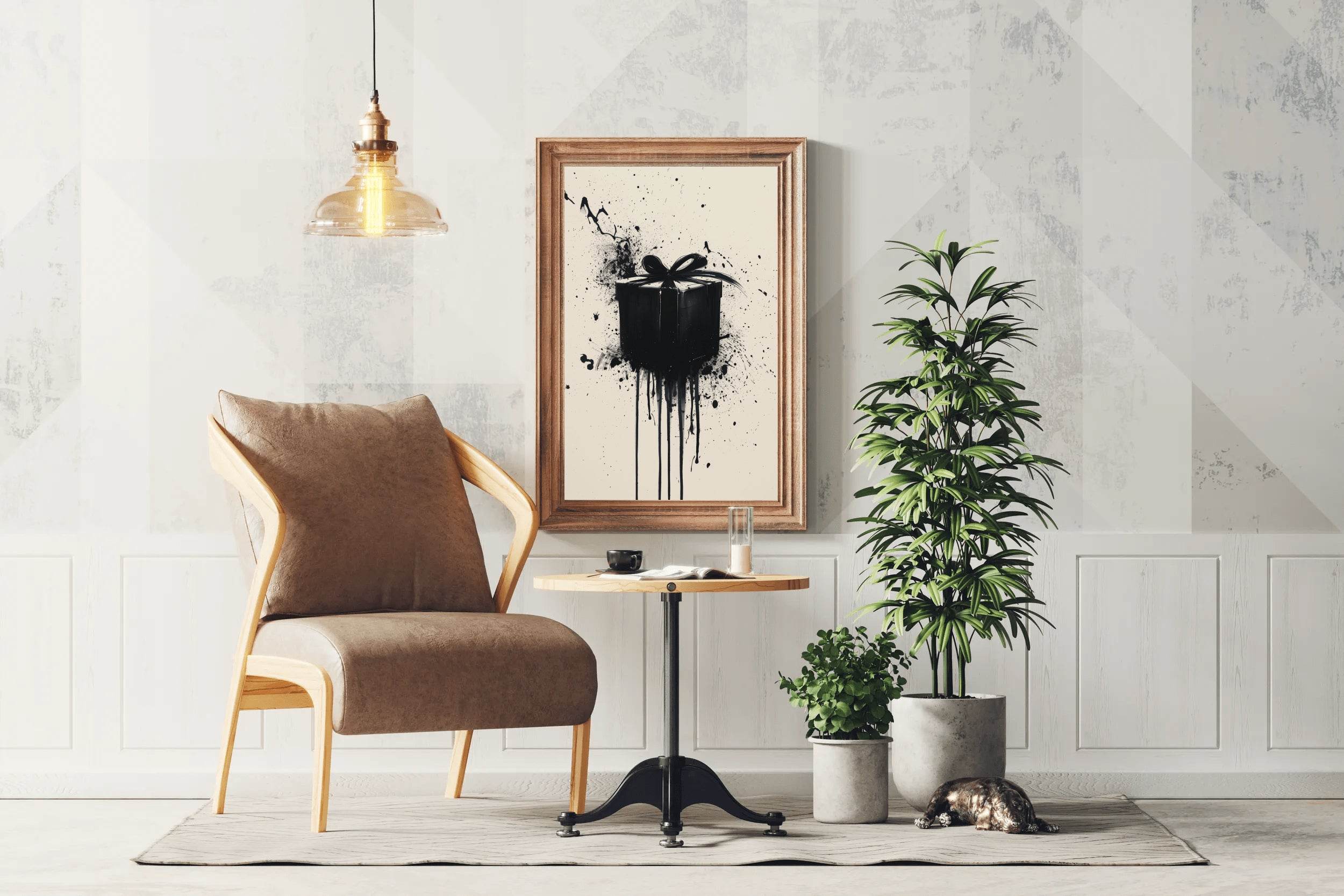 Black Gift Box Modern Wall Art - beink online art store