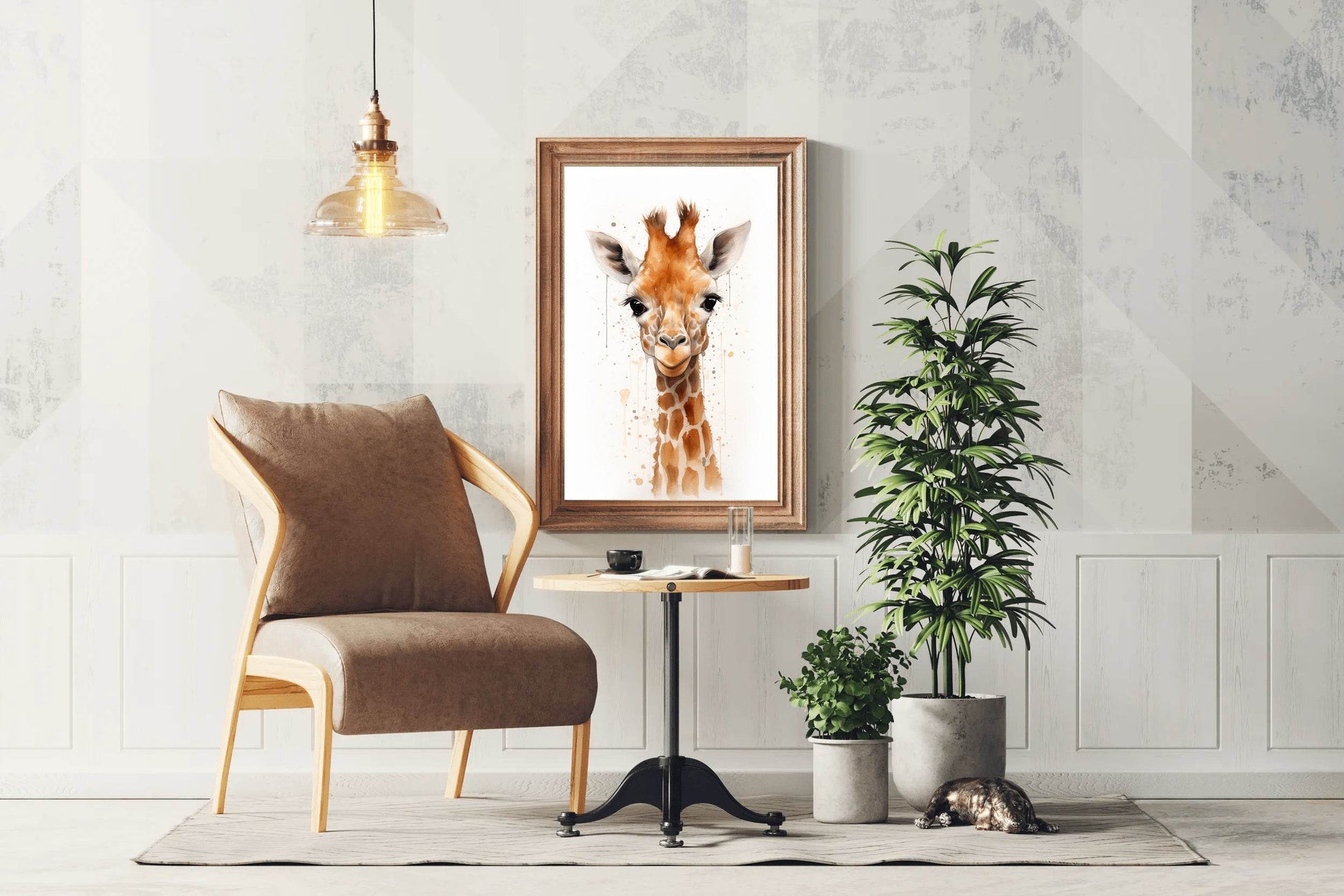 Face Painting of Giraffe Animal Wall Art - beink online art store