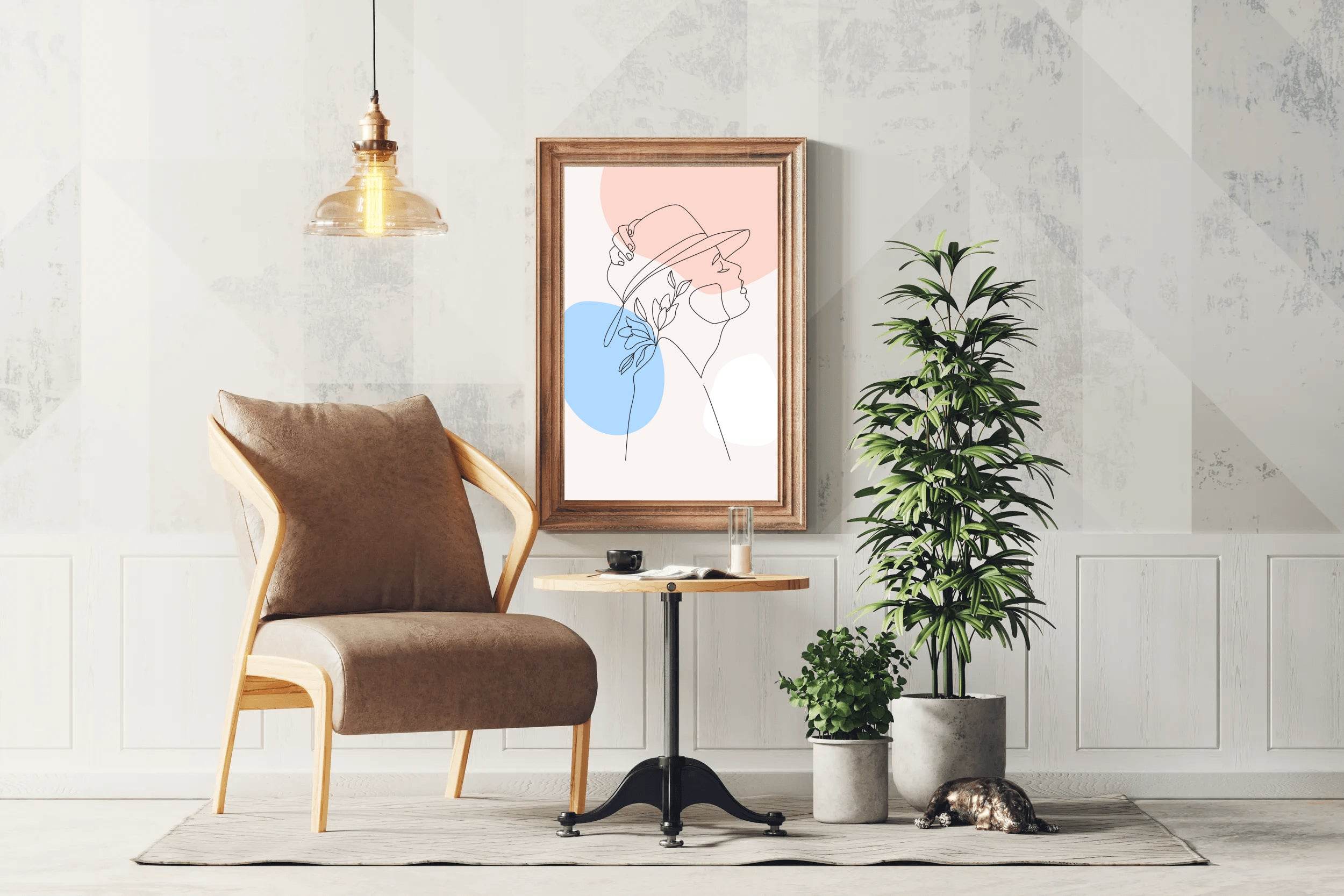 Woman With Olive Leaves Wall Art - beink online art store