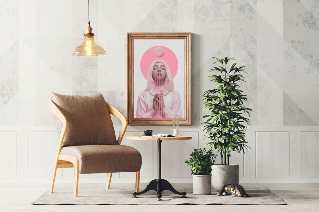 Lady in Pink Modern Wall Art - beink online art store
