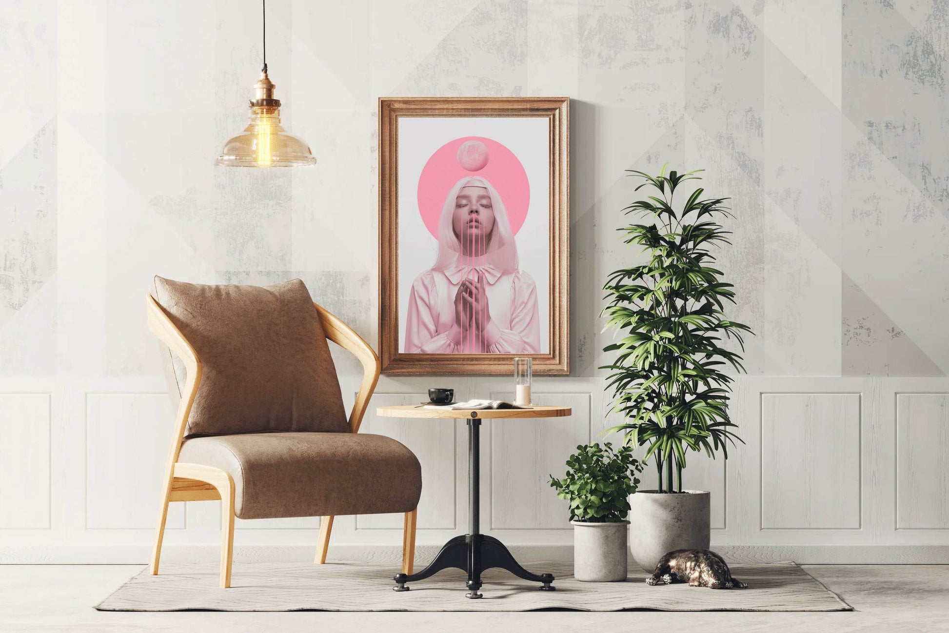 Lady in Pink Modern Wall Art - beink online art store