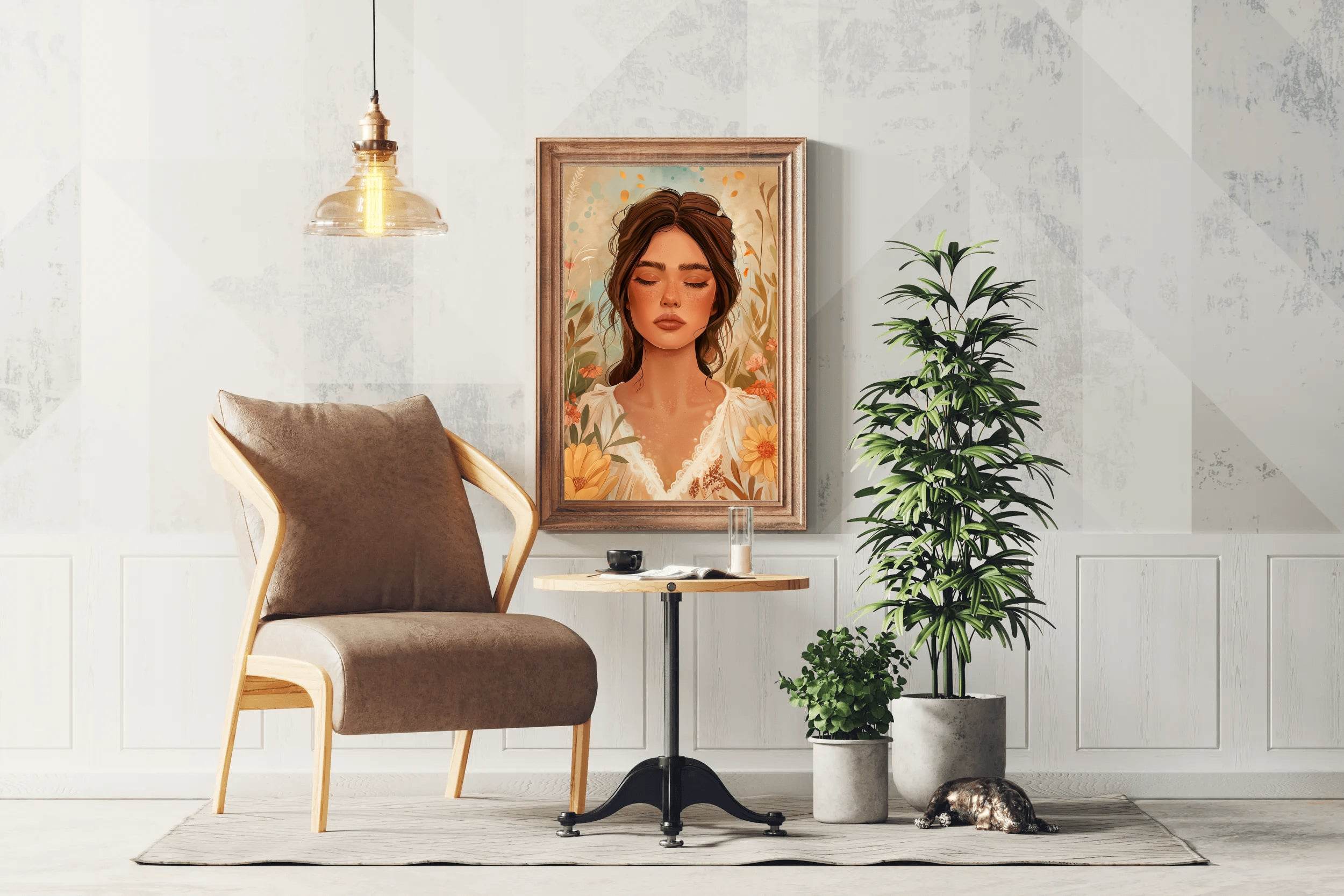 Woman Illustration Boho Feminine ArtWork - beink online art store